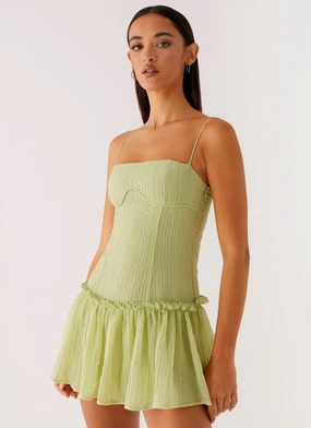 Blush Glow Bambini Mini Dress - Green