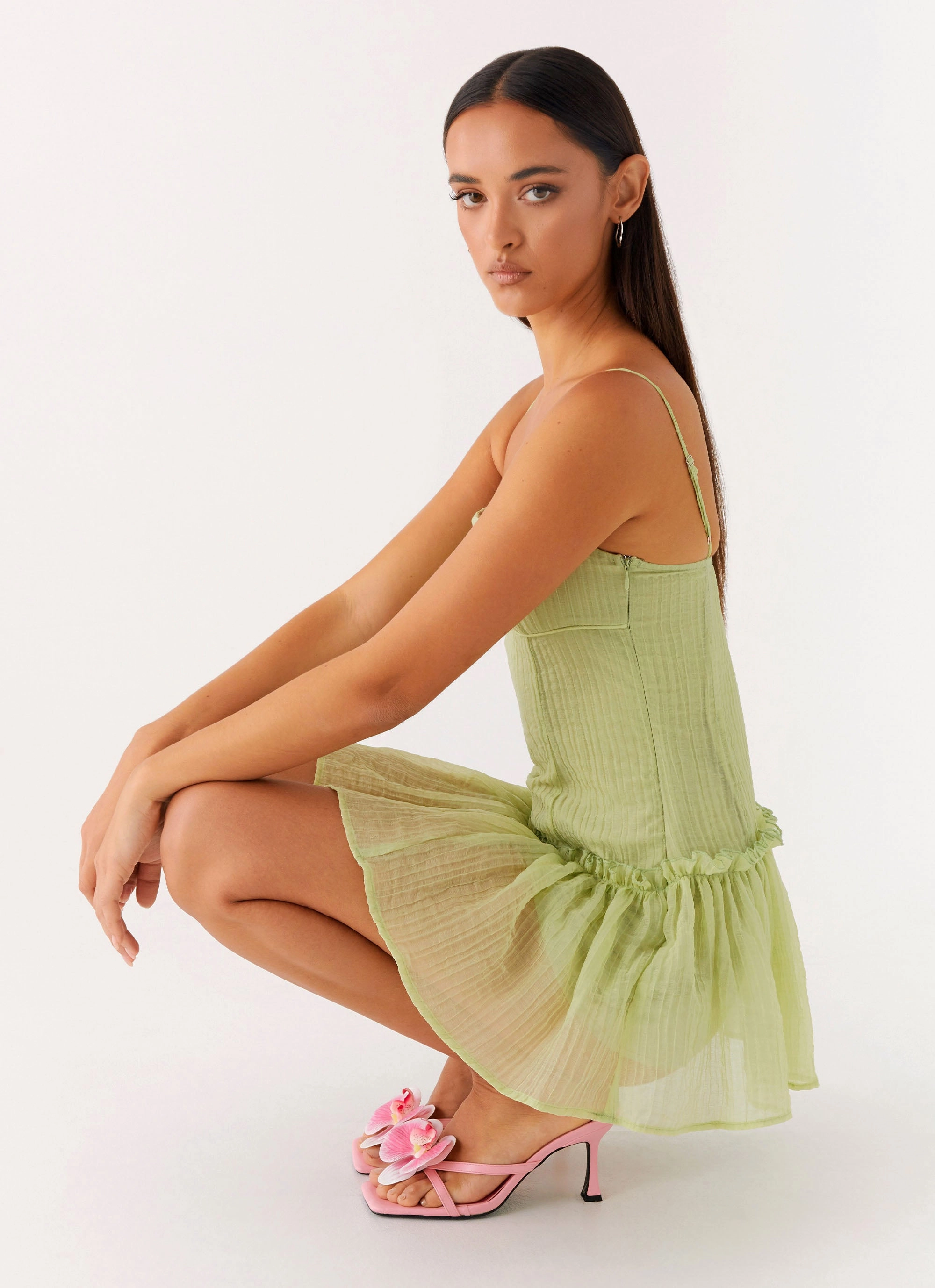 Bambini Mini Dress - Green Work Chic