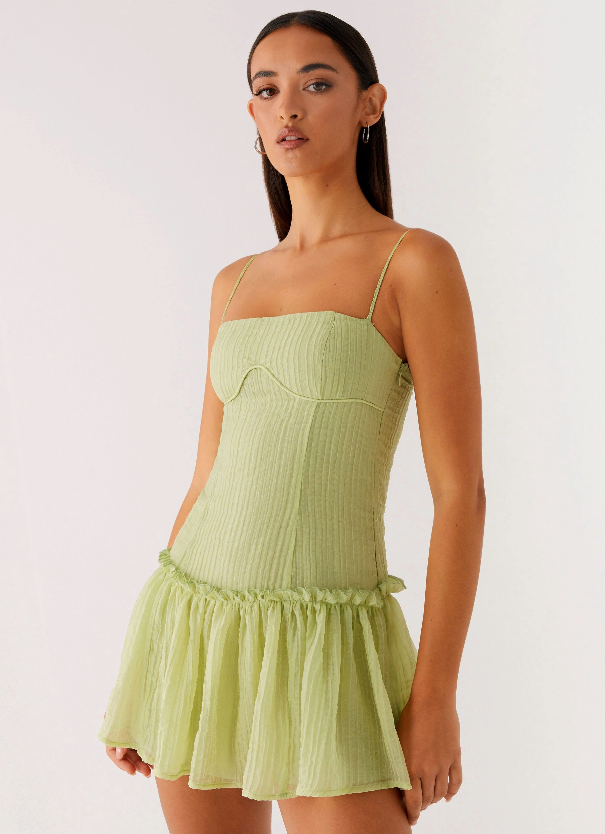 Blush Glow Bambini Mini Dress - Green