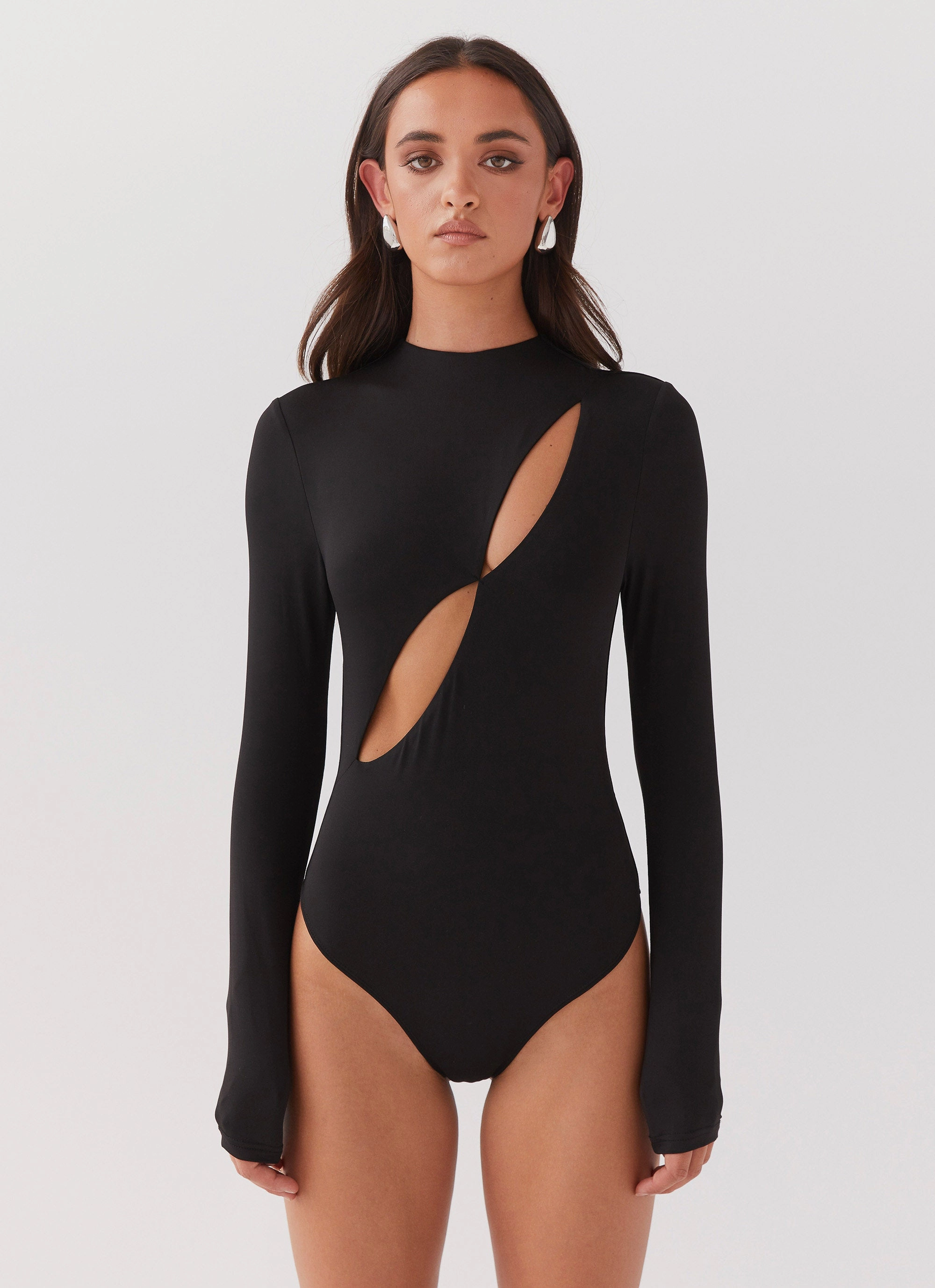 BioBased Fiber Special Affair Long Sleeve Bodysuit - Black