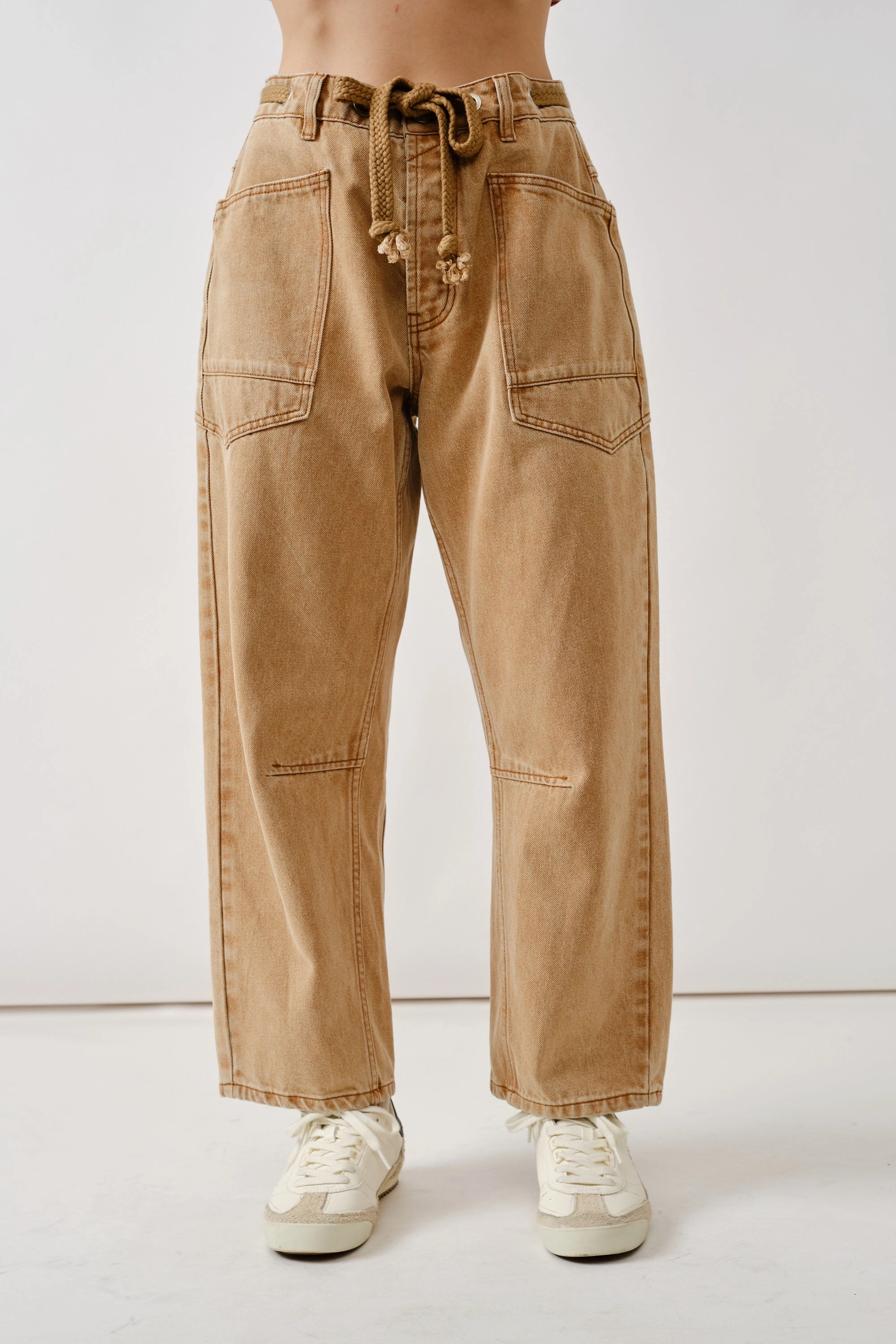 Barrel Denim Pants - Rust Barrel Waist