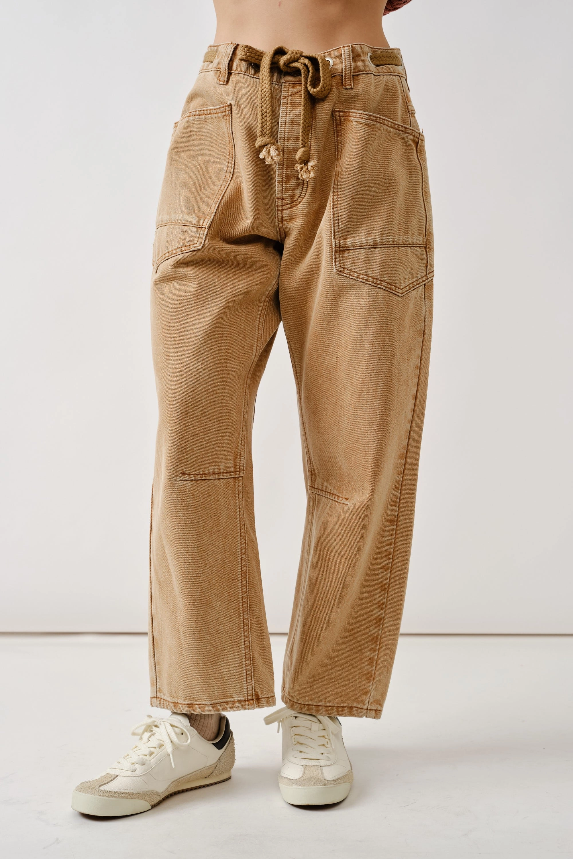 Low Bulk Barrel Denim Pants - Rust