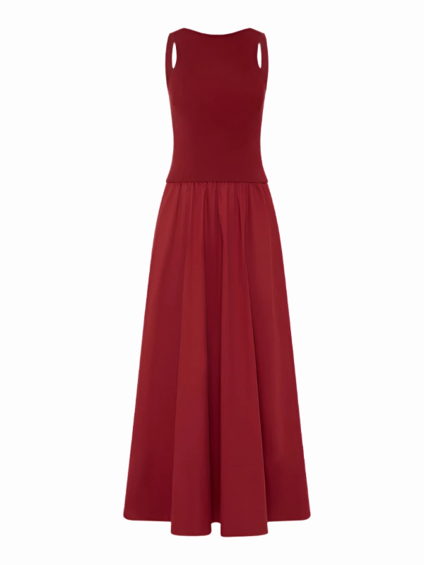 Bateau Cut Out Dress in Berry AntiPill Texture
