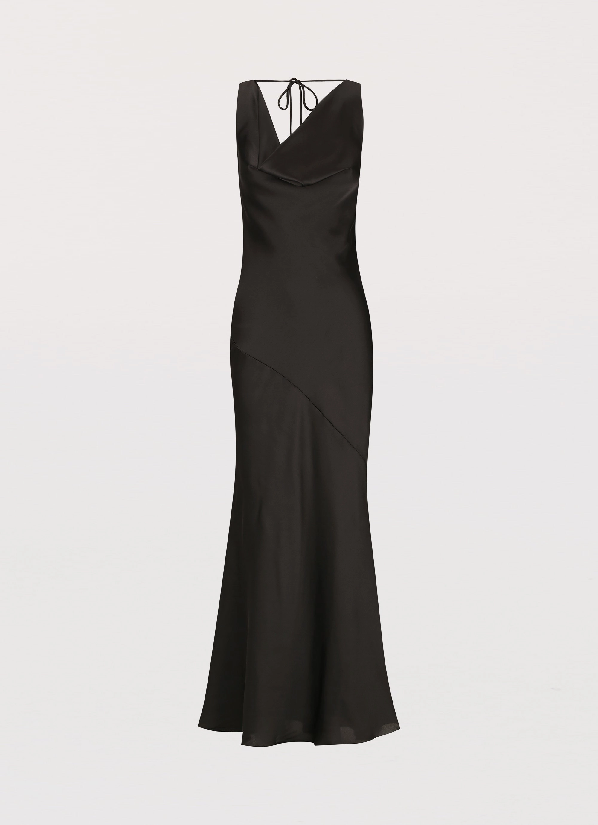 Built-In-Slip Be Mine Satin Maxi Dress - Black