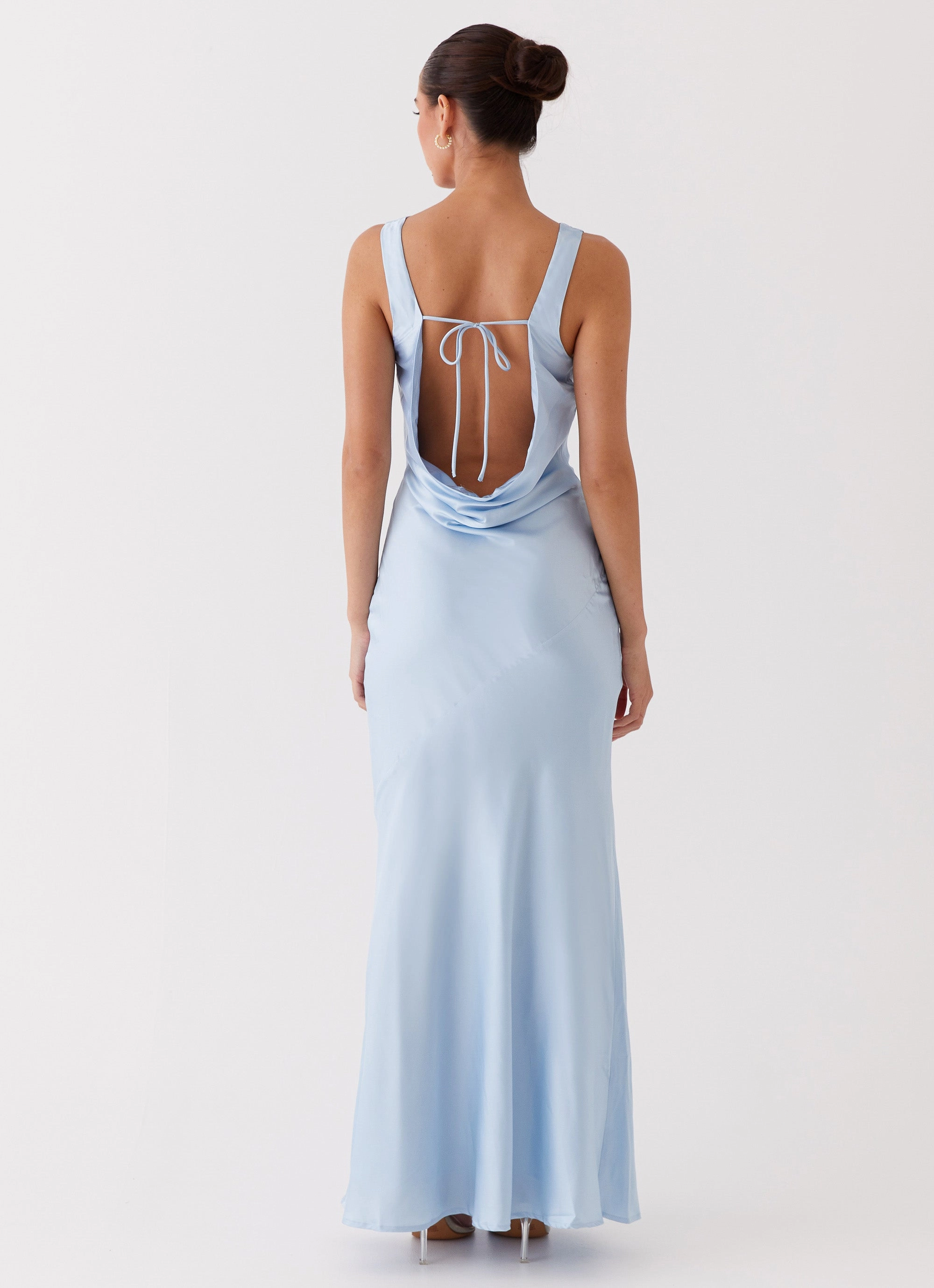 Be Mine Satin Maxi Dress - Blue Day Ready Look