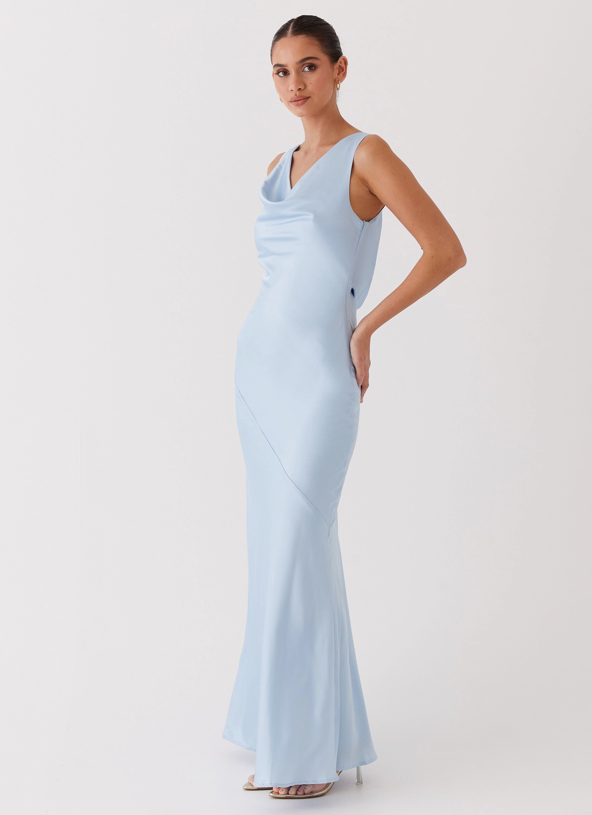 Be Mine Satin Maxi Dress - Blue All Day Ready