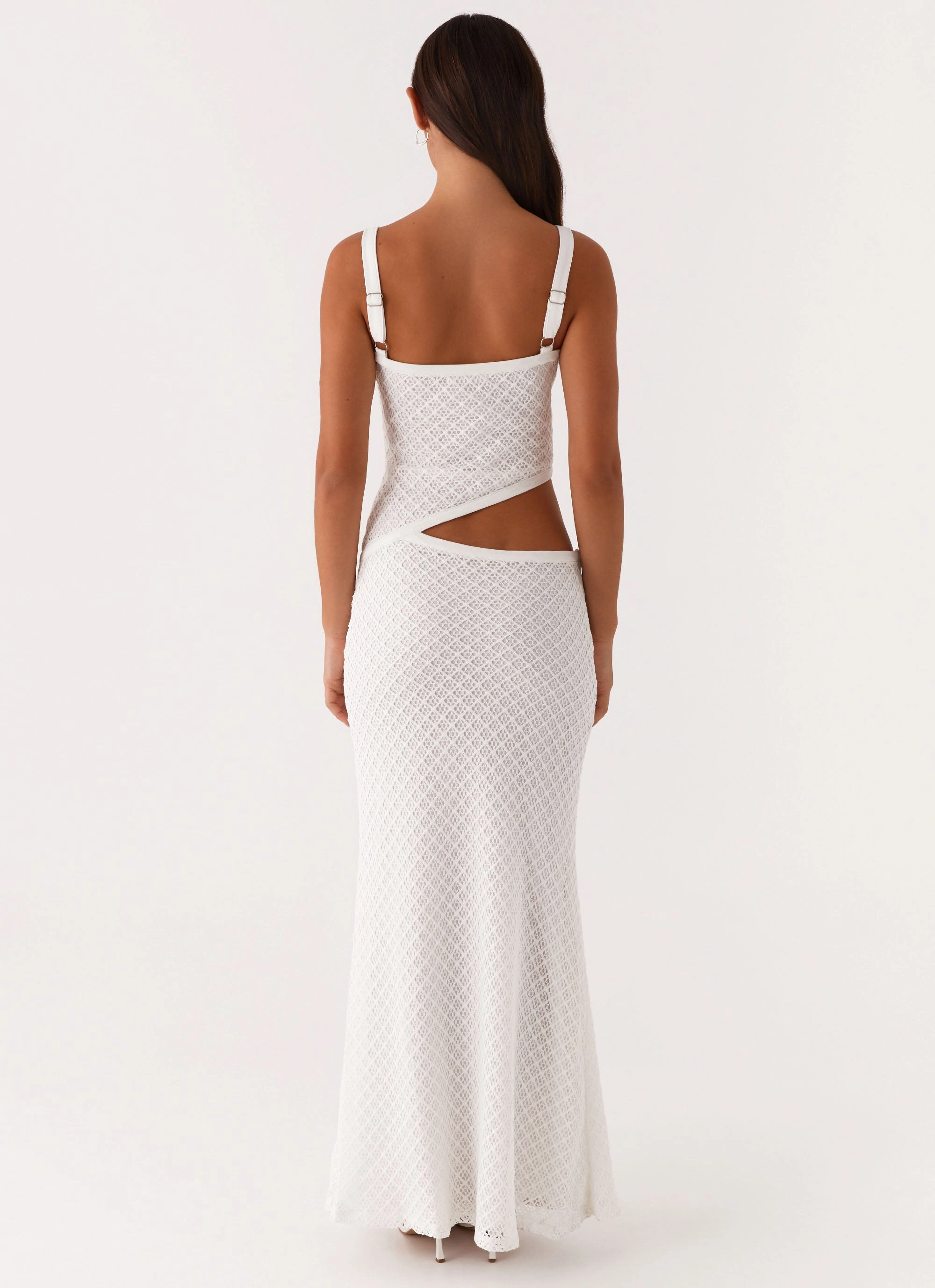Jocelyn Maxi Dress - White Crochet Feminine Structure
