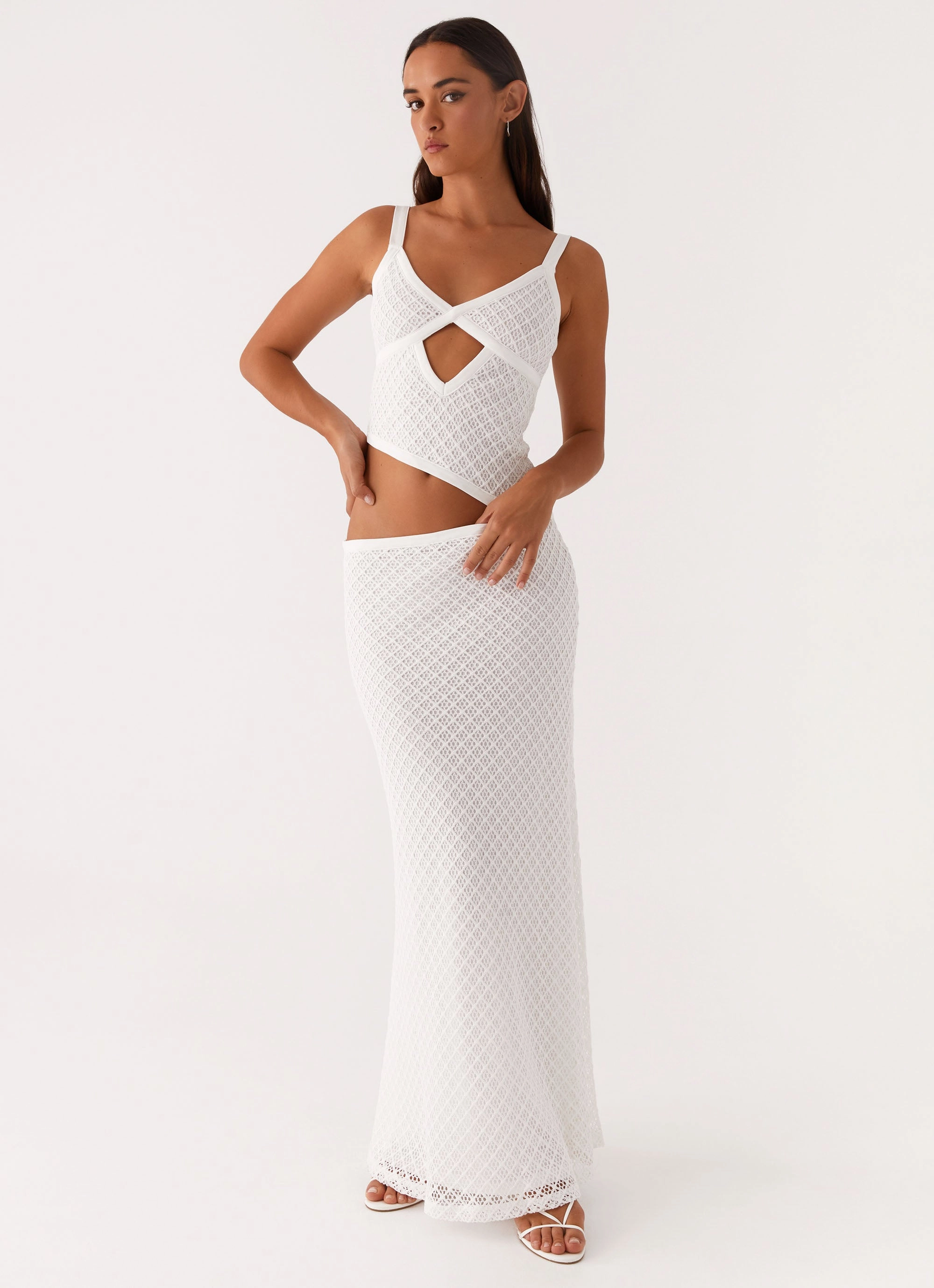 Everyday Wear Jocelyn Maxi Dress - White Crochet