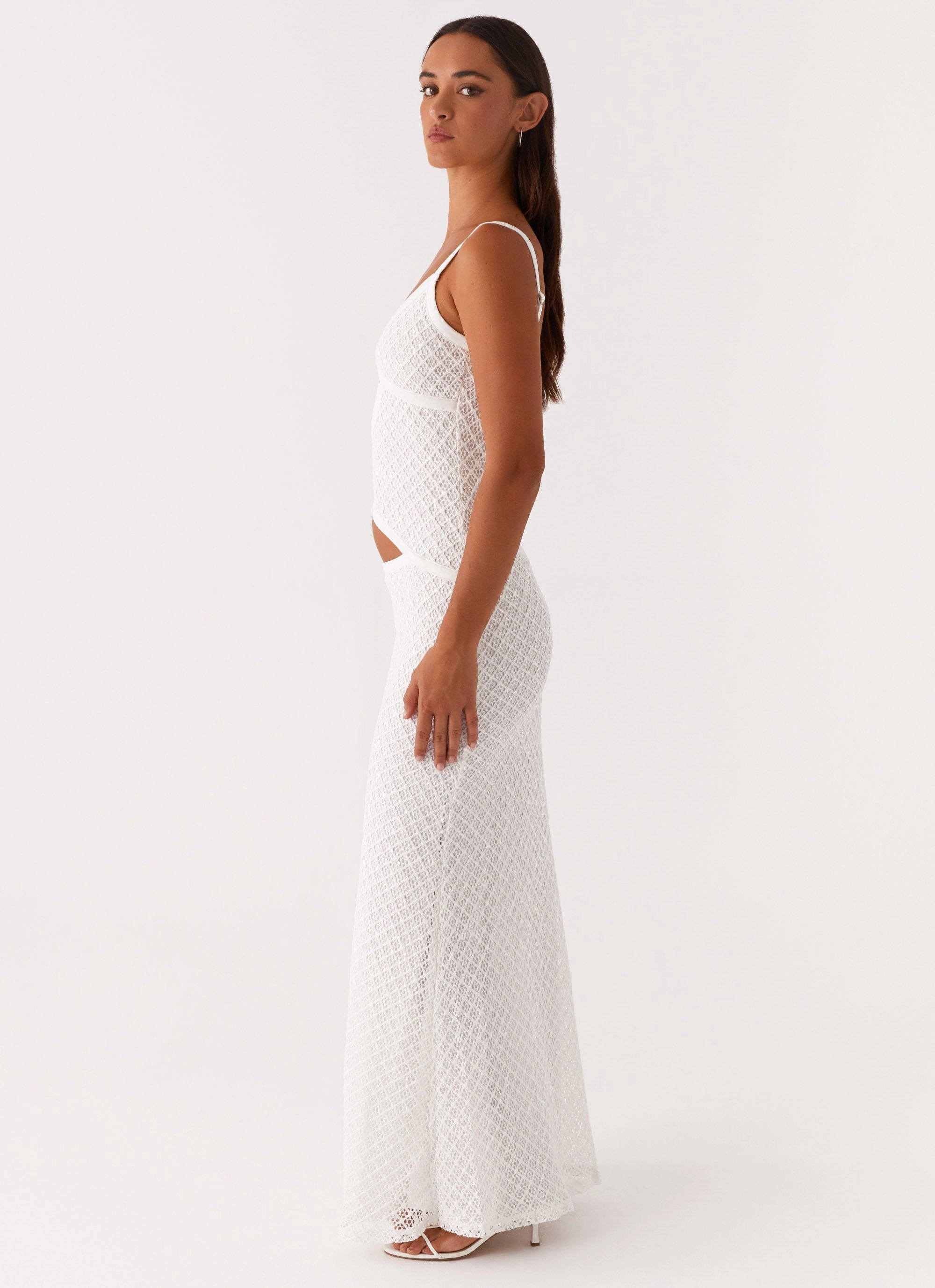 Jocelyn Maxi Dress - White Crochet Comfortable Cut