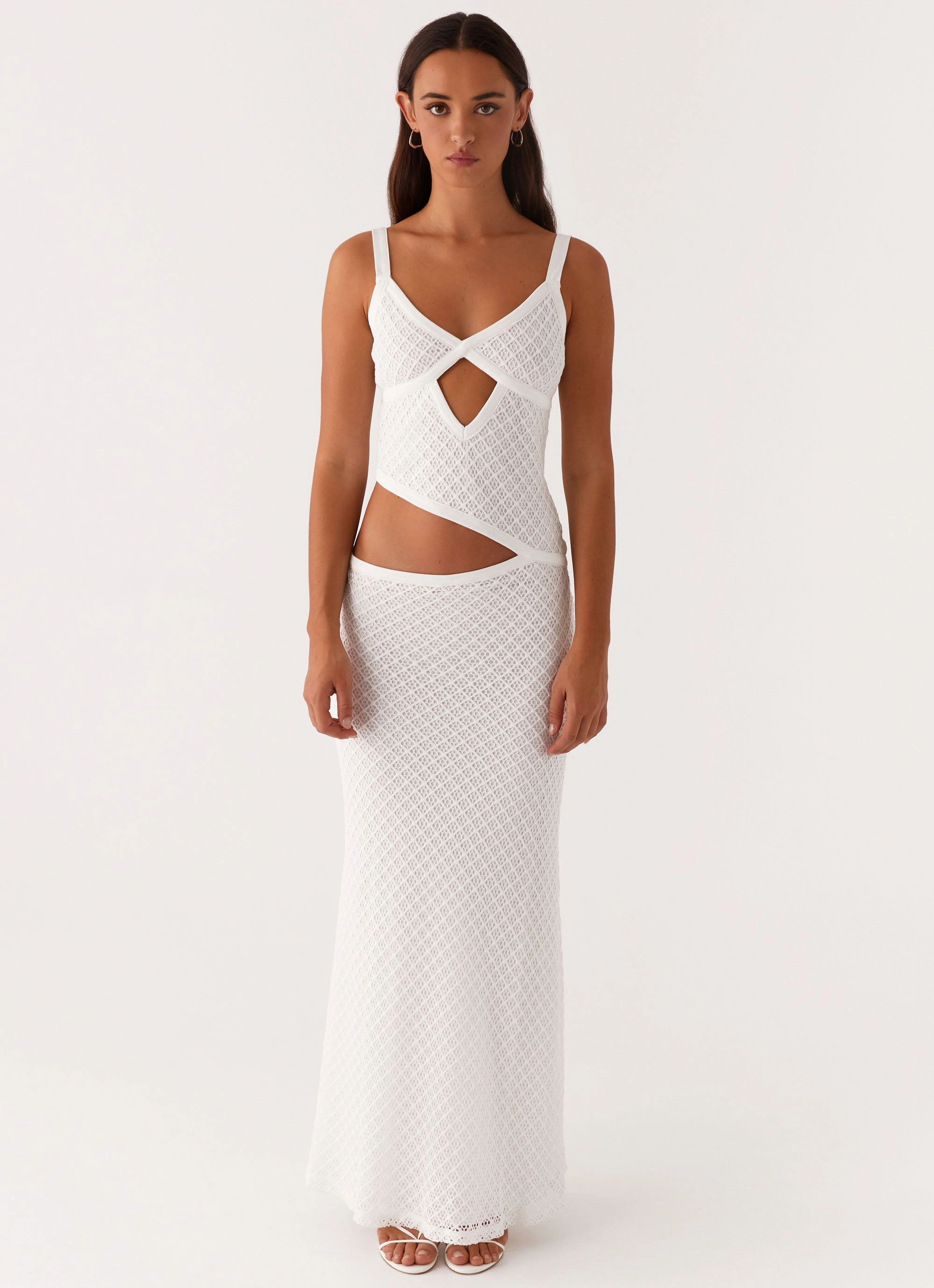 Jocelyn Maxi Dress - White Crochet Polished Wear