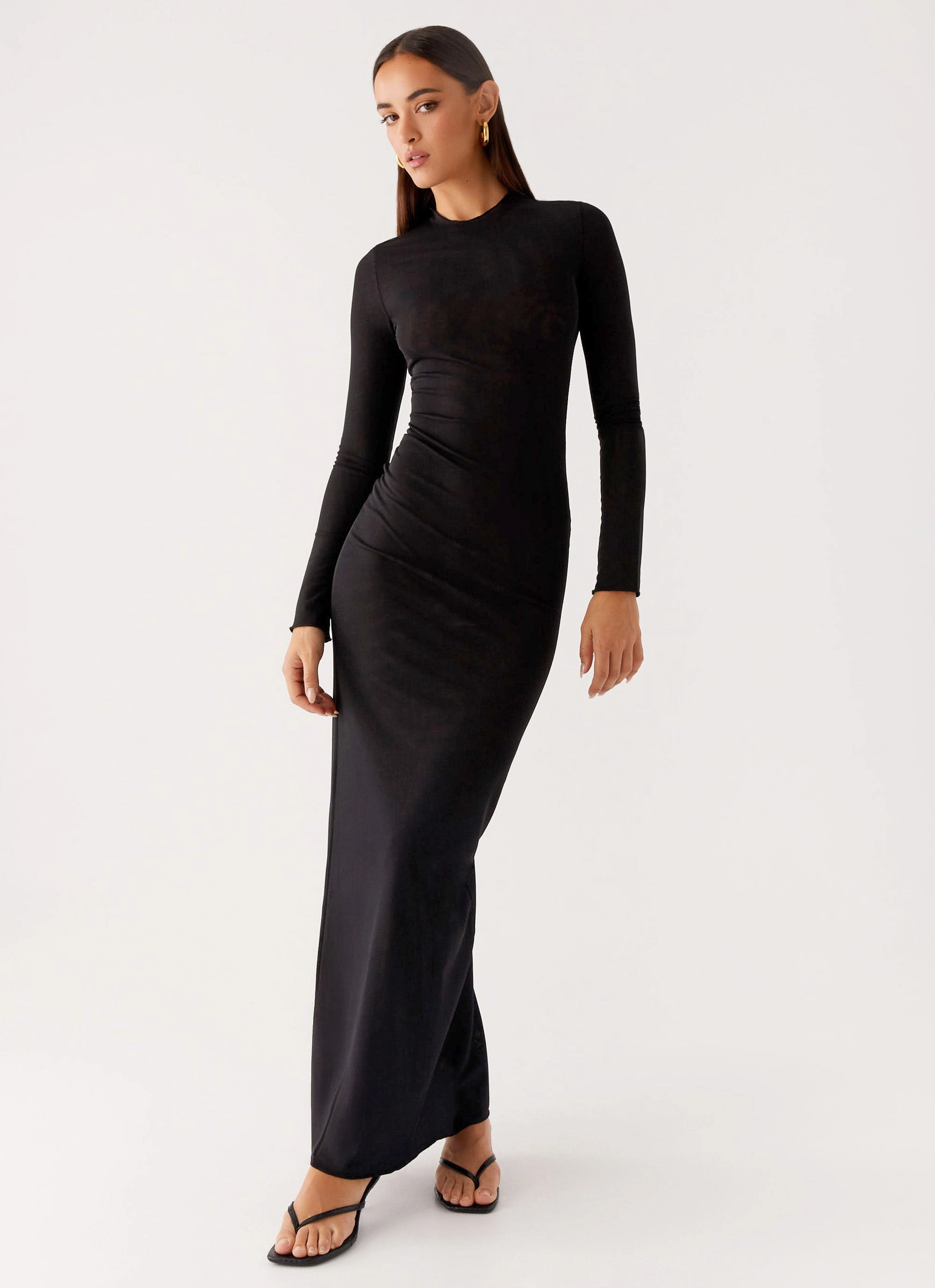 Flattering Wearable Sleek Flow Kamora Maxi Dress - Black