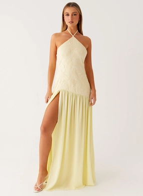 London Cool NonSlipClosure Janelle Beaded Maxi Dress - Yellow