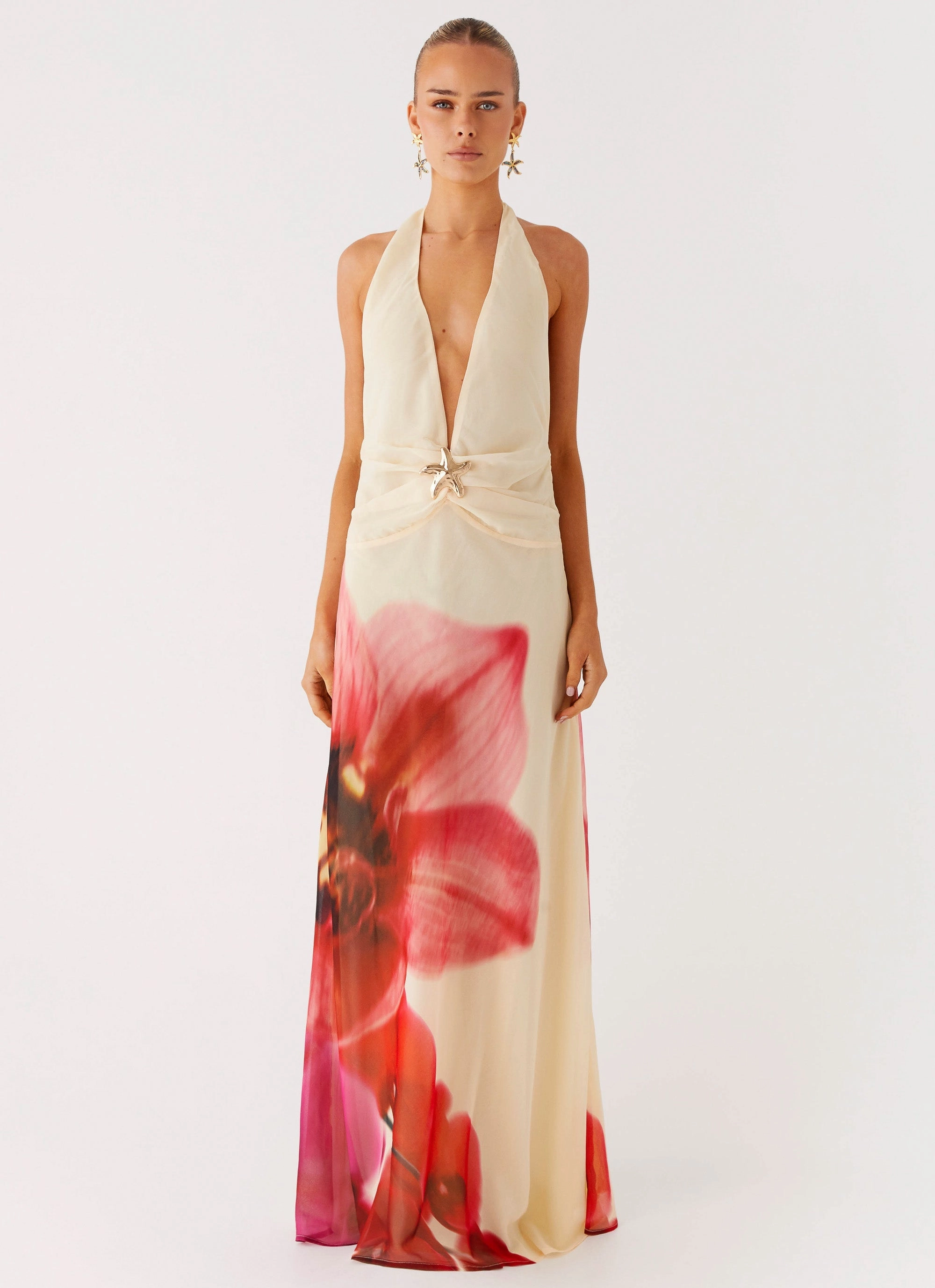 Belivia Maxi Dress - Yellow Bloom Heart Tone Casual Layering