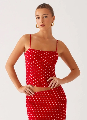 Bendita Top - Red Polka Dot Casual Pullover LowImpact Manufacturing