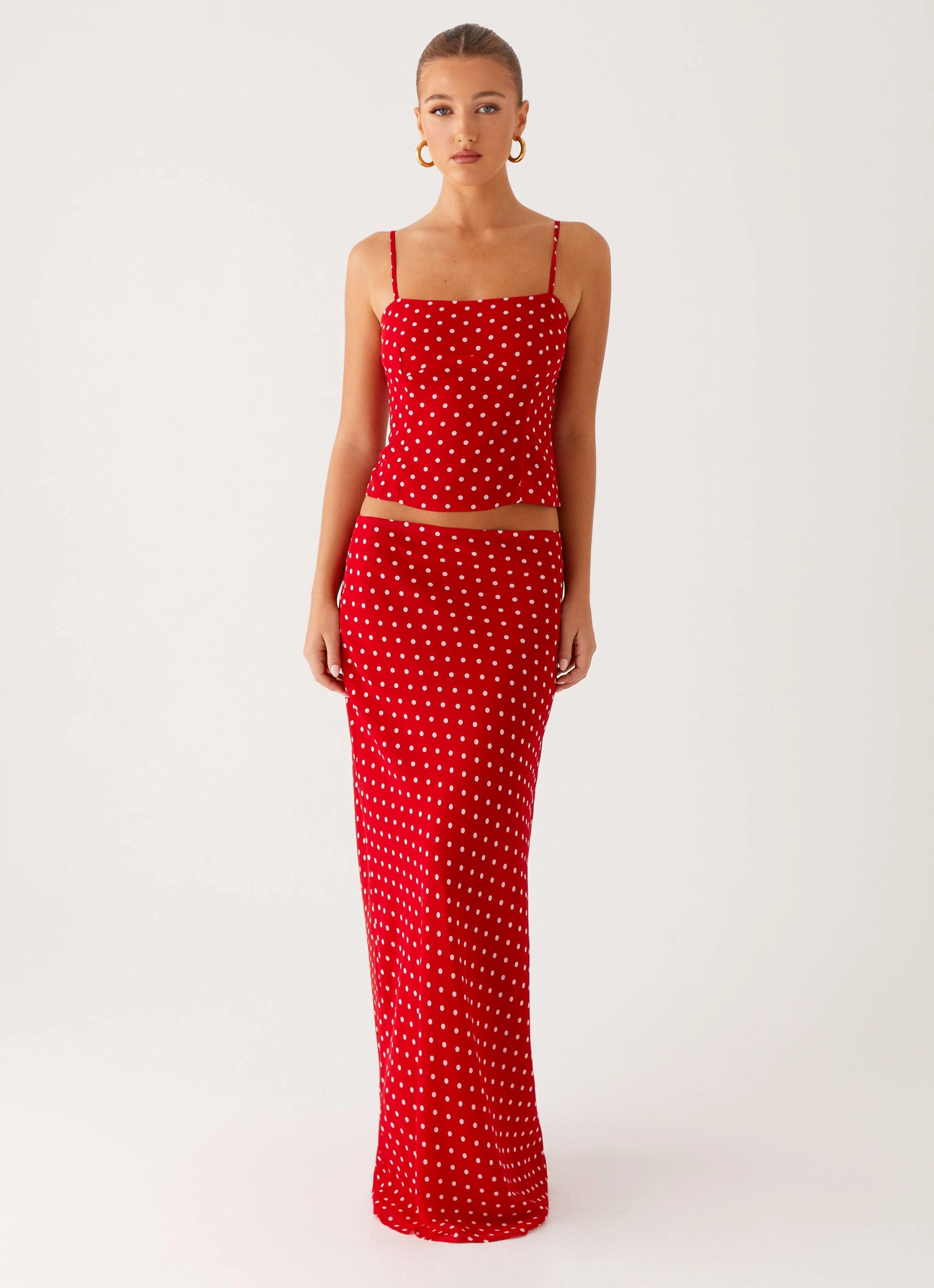 Bendita Top - Red Polka Dot EcoCertified Material