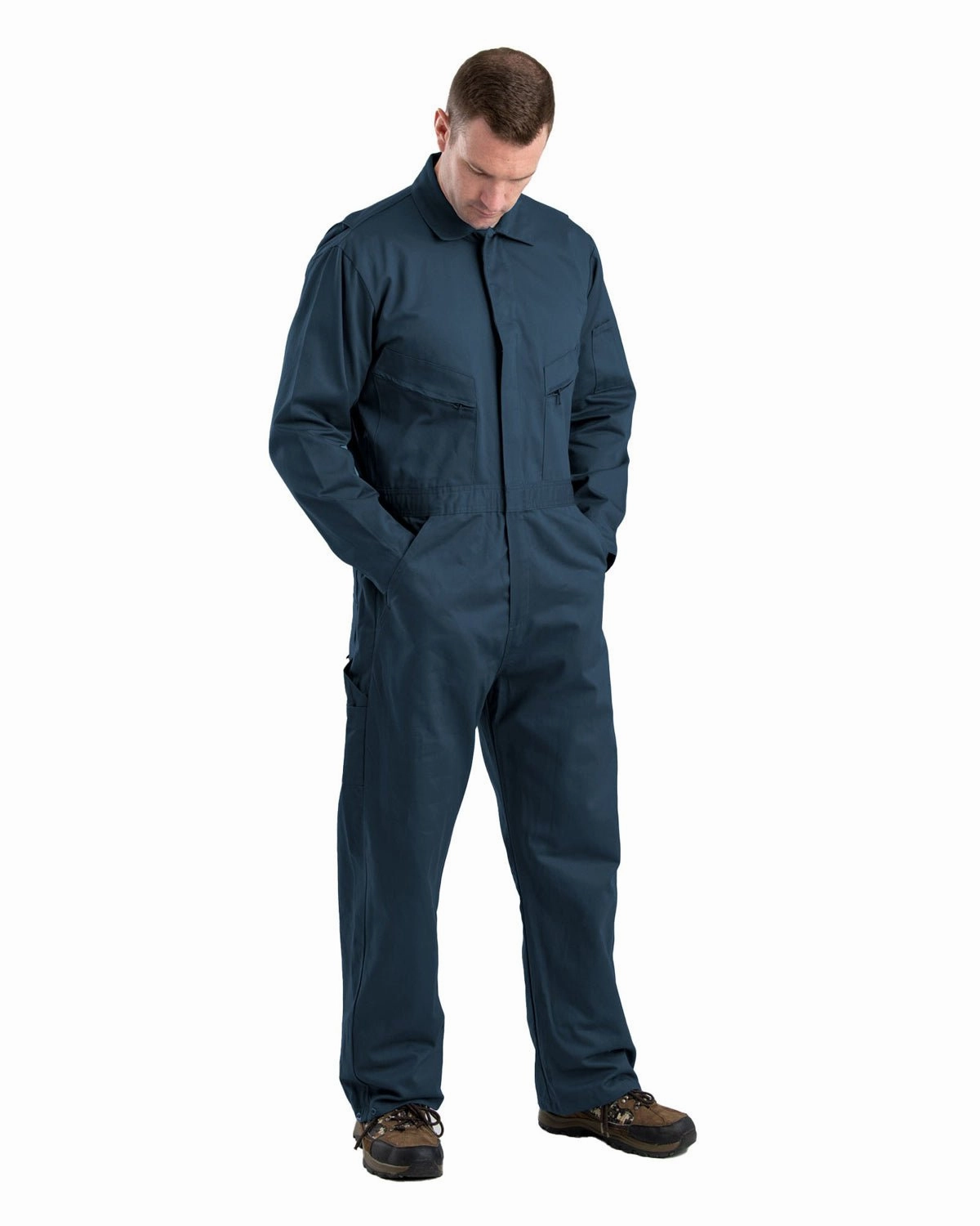 Berne Apparel Mens Heritage Deluxe Unlined Twill Navy 100% Cotton Work Coverall Abrasion Resistant Edging
