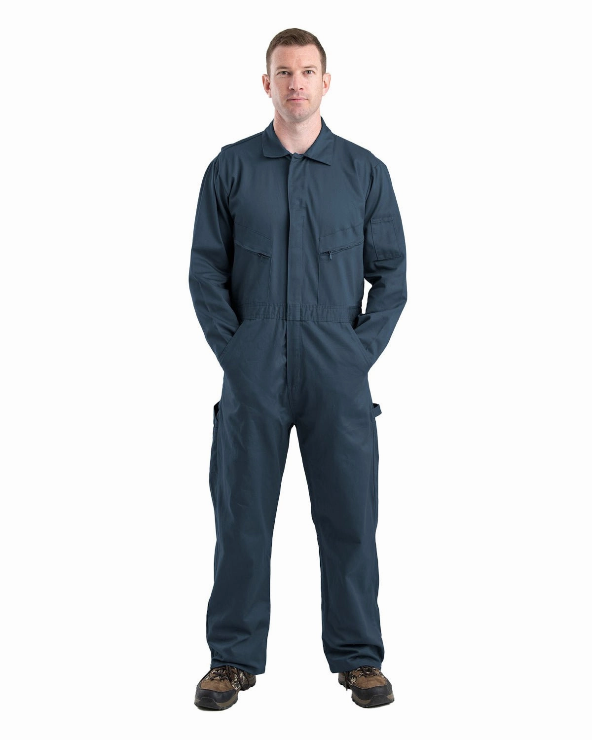 High Collar Style Berne Apparel Mens Heritage Deluxe Unlined Twill Navy 100% Cotton Work Coverall