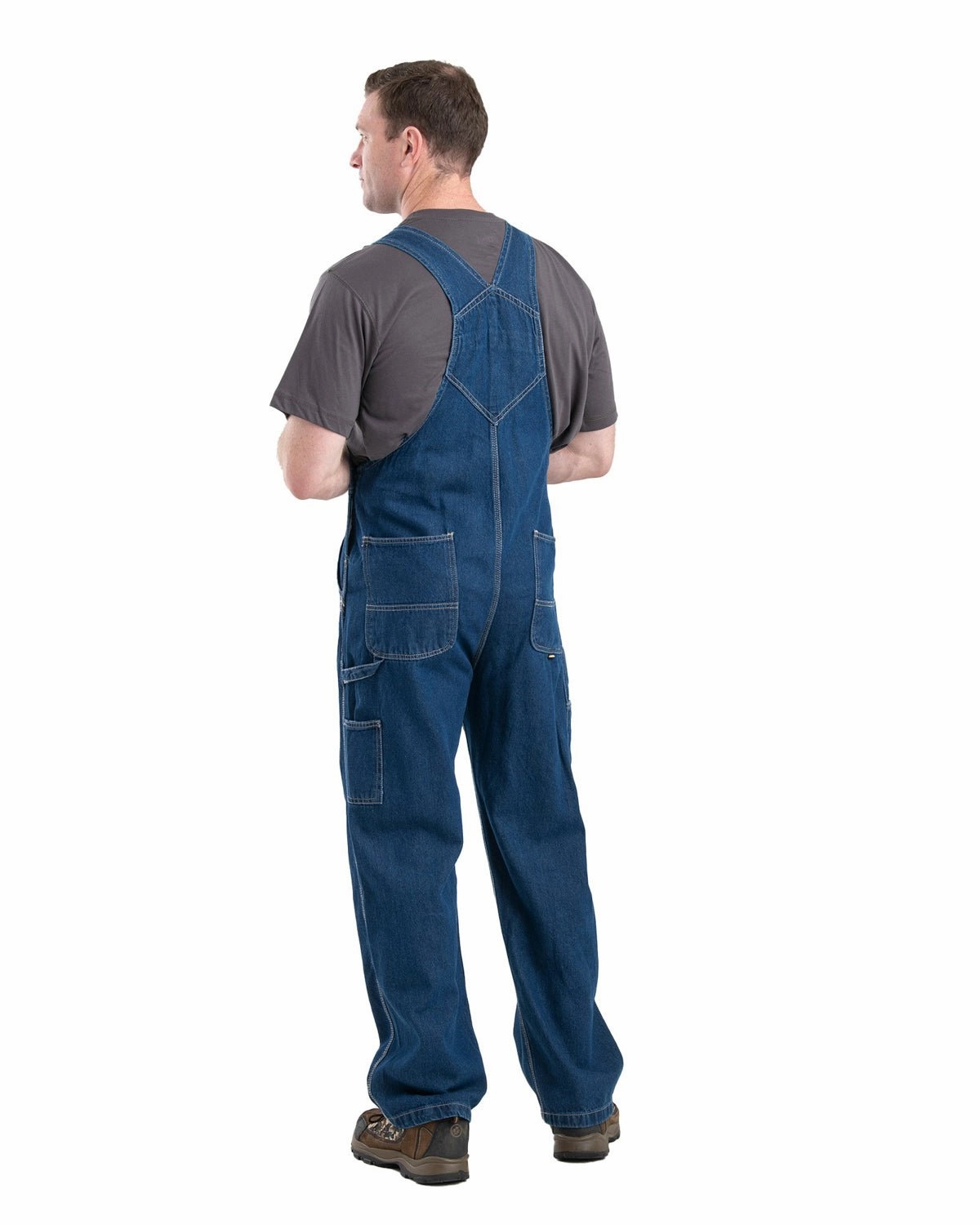 Leather Bits Down Filled Berne Apparel Mens Heritage Denim Stone Wash Dark 100% Cotton Bib Overall