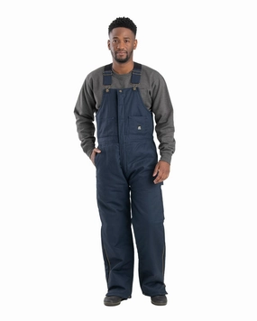 Timeless Fit Style NoiseFreeFabric Berne Apparel Mens Heritage Twill Insulated Navy Cotton Blend Bib Overall
