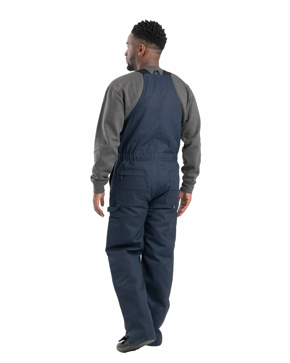 Berne Apparel Mens Heritage Twill Insulated Navy Cotton Blend Bib Overall Hidden Ventilation Zones Primaloft Insulation