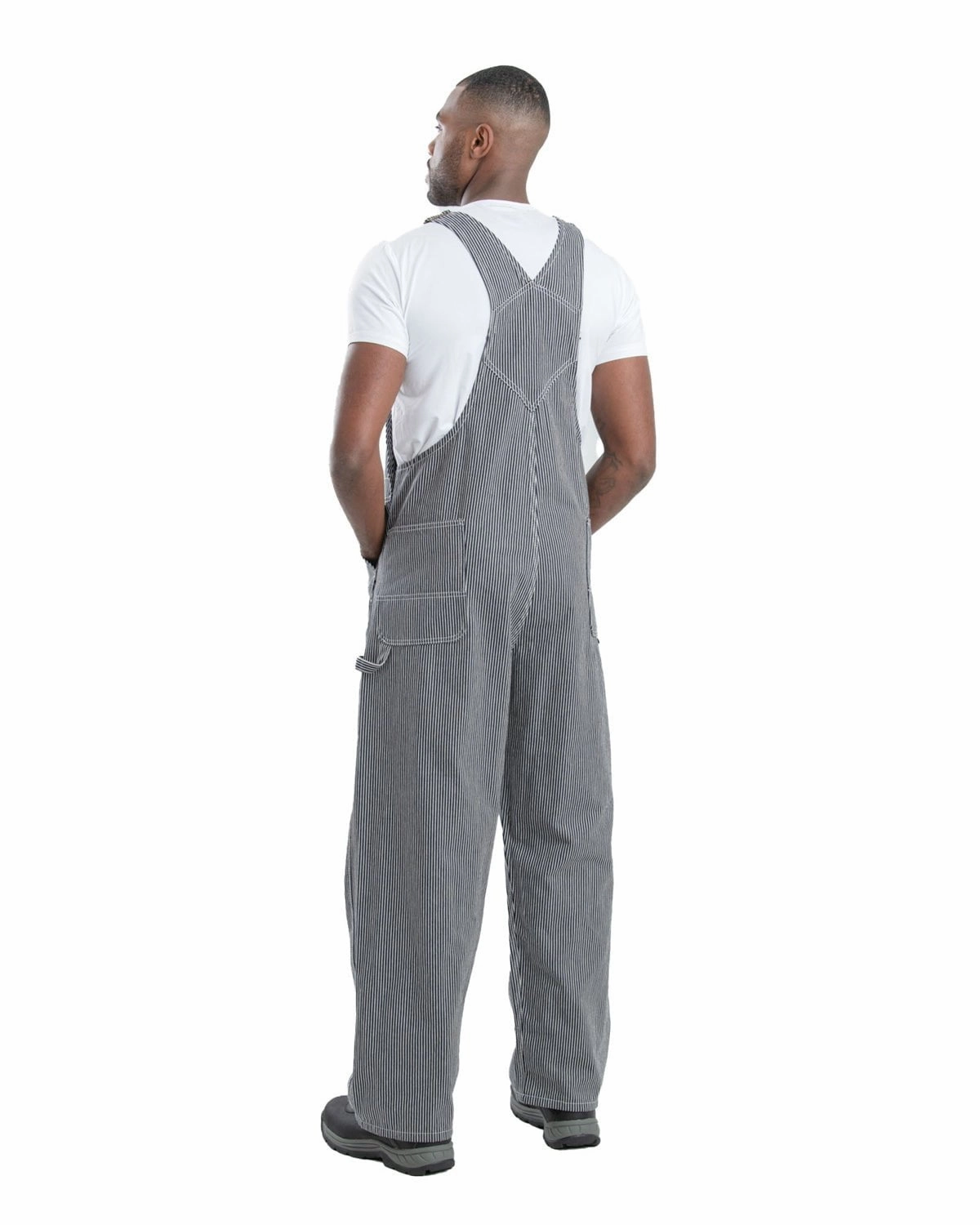 Berne Apparel Mens Heritage Unlined Hickory Stripe 100% Cotton Bib Overall Multipurpose Layering Odor Control Fibers
