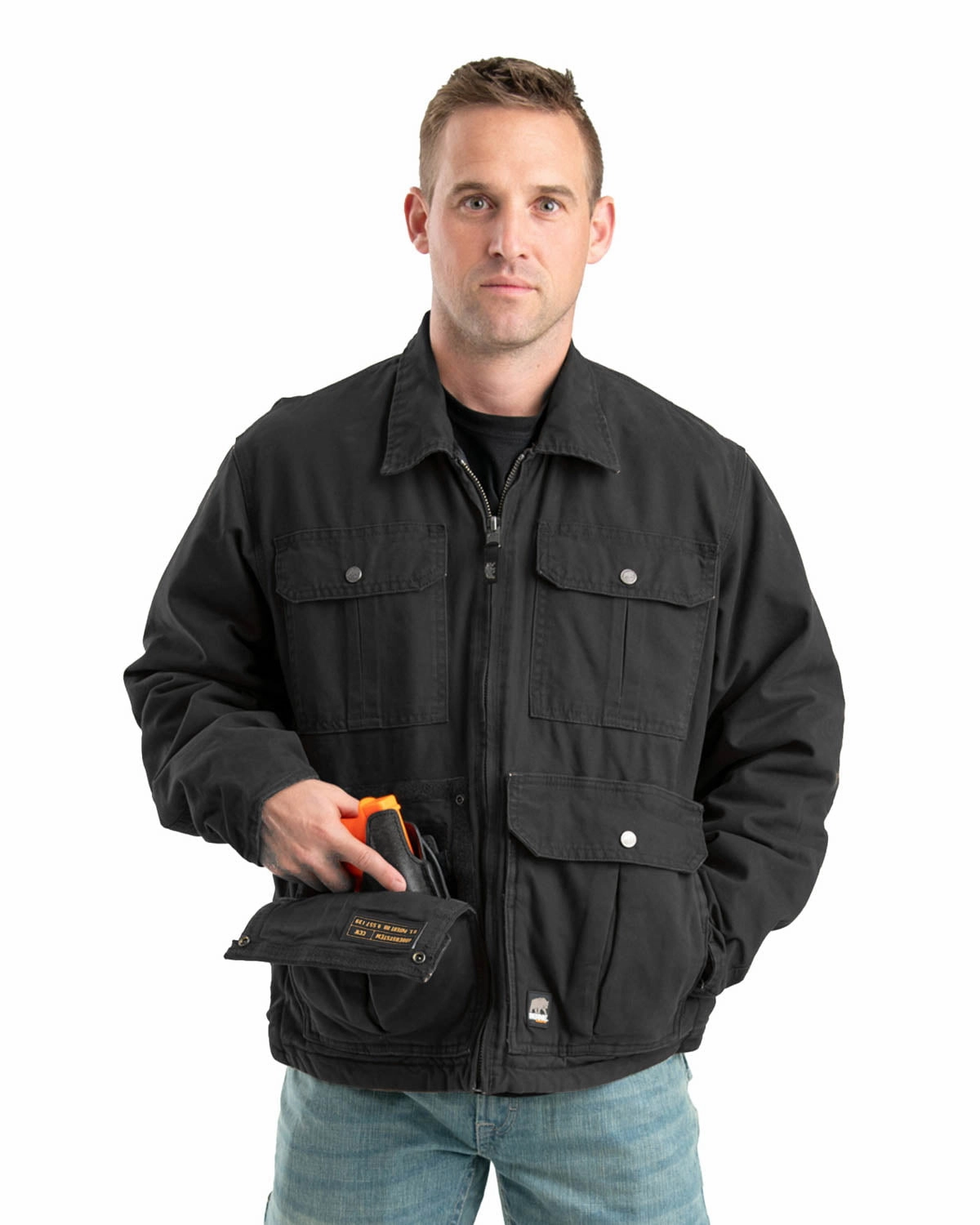 Stain Proof Berne Mens Black 100% Cotton Echo One One Jacket