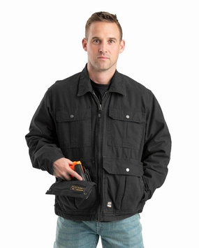 Stain Proof Berne Mens Black 100% Cotton Echo One One Jacket
