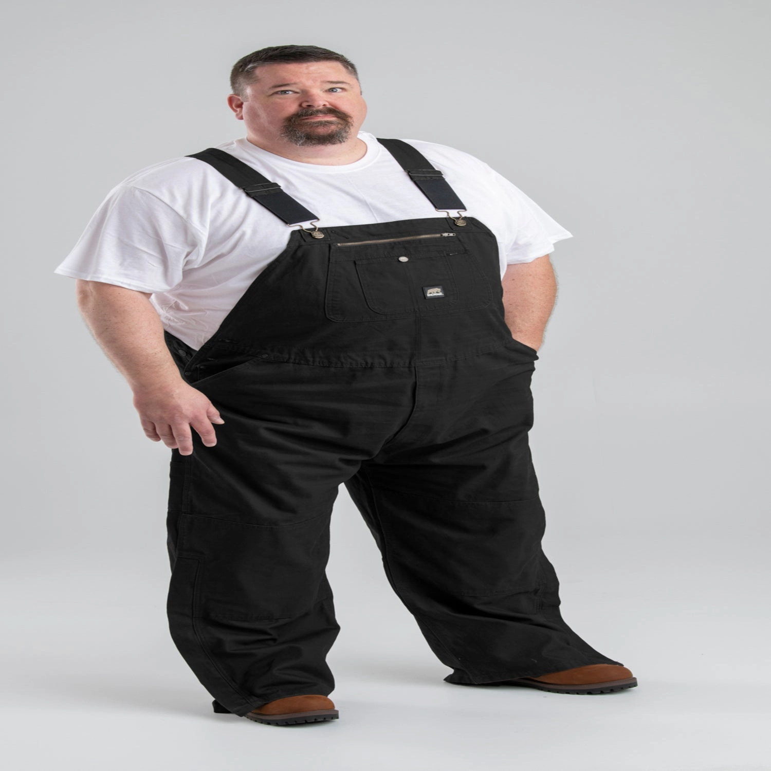 Everyday apparel Flame retardant Berne Mens Black 100% Cotton Unlined Duck Bib Overall