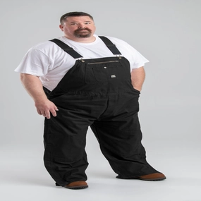 Non Irritating Collar Foldable Design Berne Mens Black 100% Cotton Unlined Duck Bib Overall