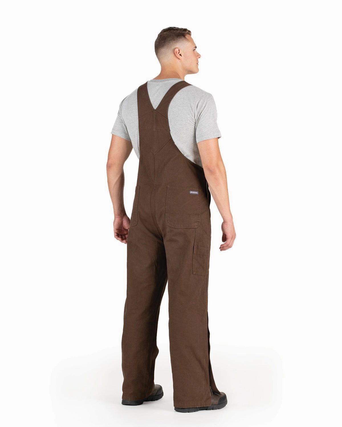 Berne Mens Heartland Unlined Washed Duck Bark 100% Cotton Bib Overall Waterproof Shell