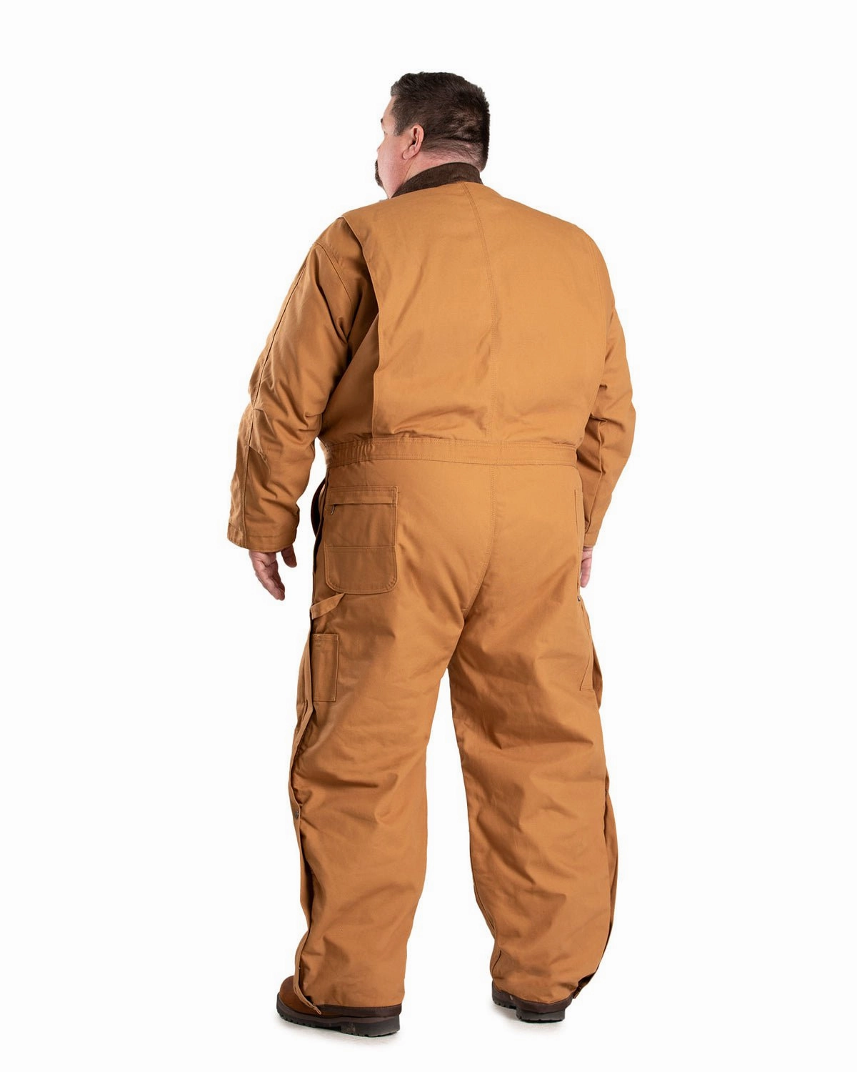 Berne Mens Heritage Insulated Brown Duck 100% Cotton Work Coverall Compact Storage All Year