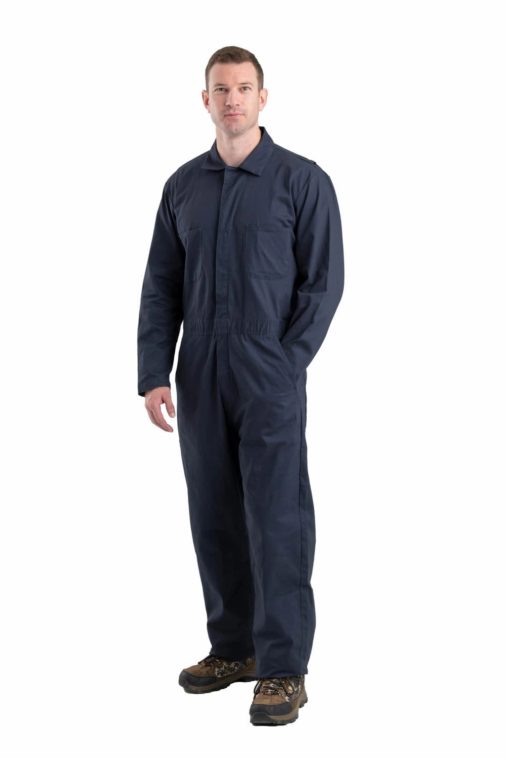 Kangaroo Pocket Berne Mens Navy 100% Cotton Unlined Coverall