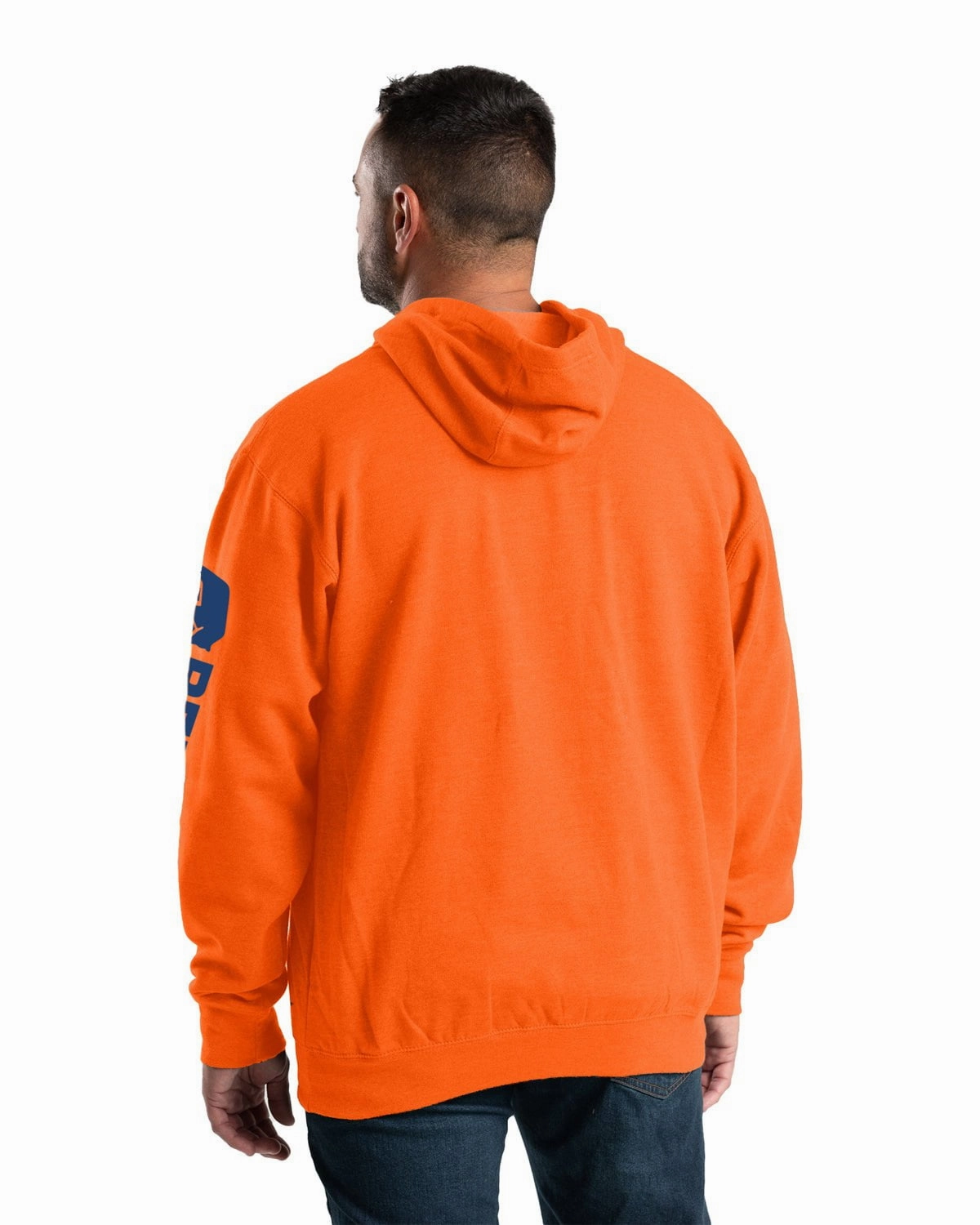 Stretch Weave Fabric Berne Mens Signature Sleeve Pullover Orange Cotton Blend Hoodie