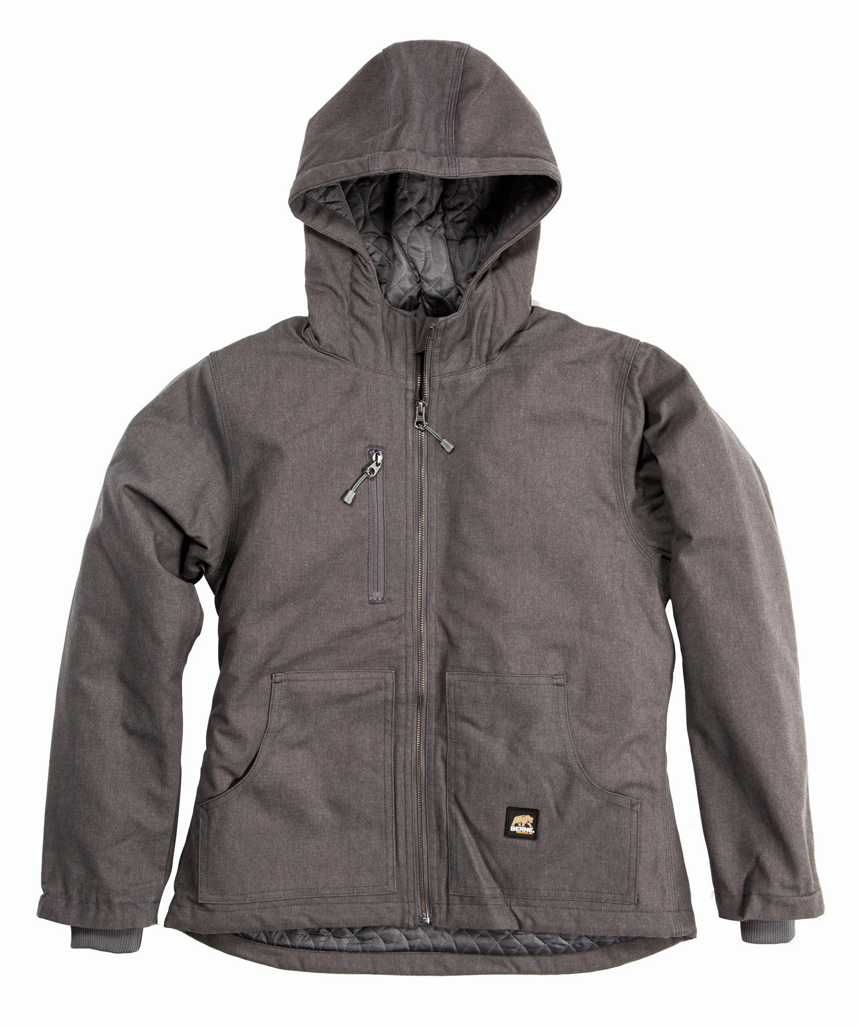 Berne Titanium Cotton Blend Ladies Modern Heathered Jacket Wrinkle Free Exterior