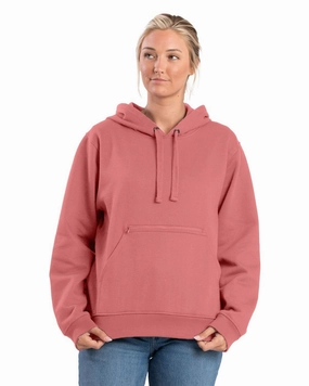 Eco Friendly Dyed Fabric Berne Womens Heritage Zippered Pocket Pink Plume Cotton Blend Hoodie