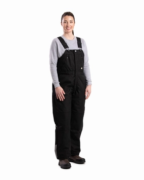 Adjustable Belt Berne Womens Icecap Insulated Black 100% Nylon Bib Overall