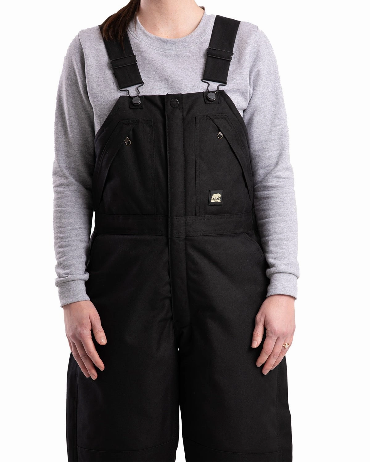 Windbreaker Inspired Fit Berne Womens Icecap Insulated Black 100% Nylon Bib Overall