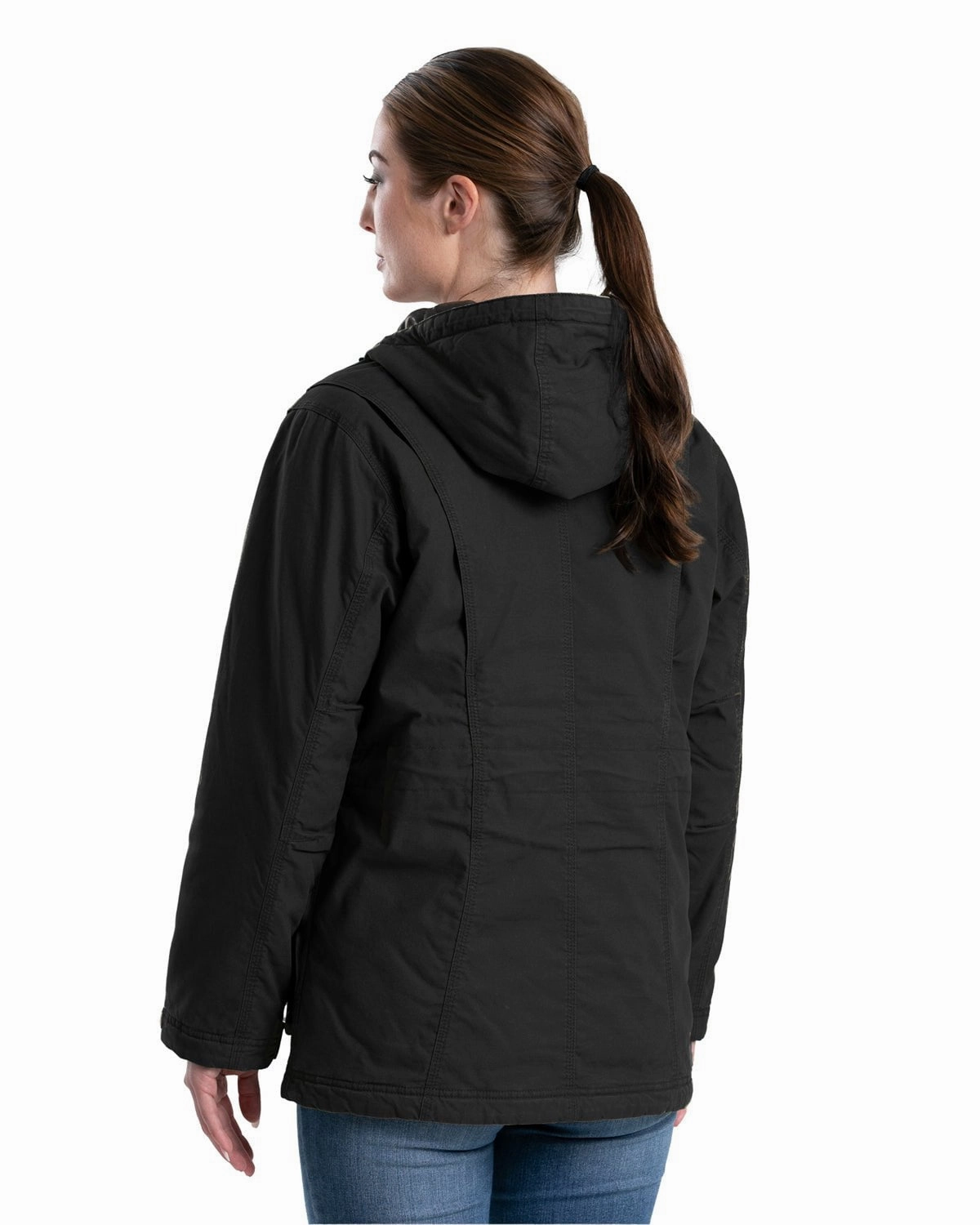 Weatherproof Technology Mesh Lining Berne Womens Softstone Washed Duck Utility Black 100% Cotton Coat