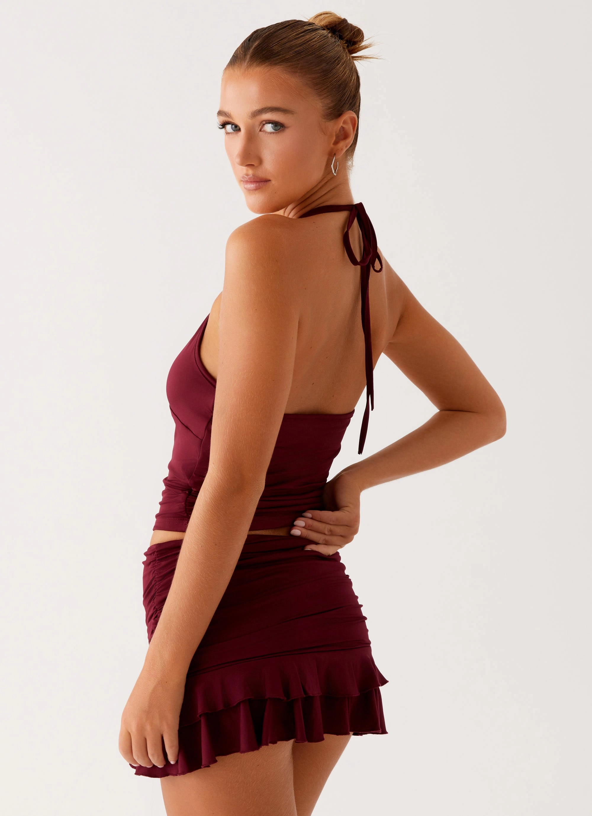 Ventilated Panel Design Bernie Halter Top - Raspberry Wine