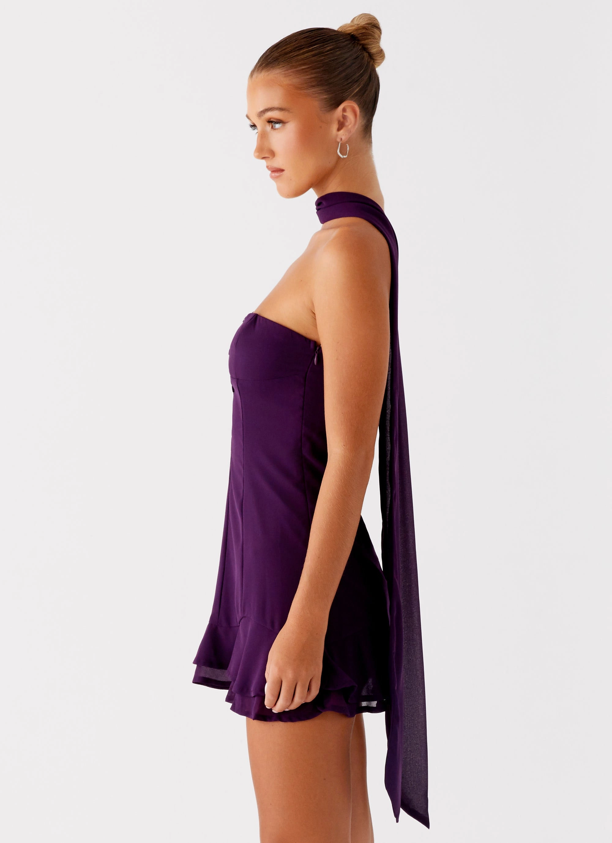 Flattering Lines Avenue Mini Dress - Plum