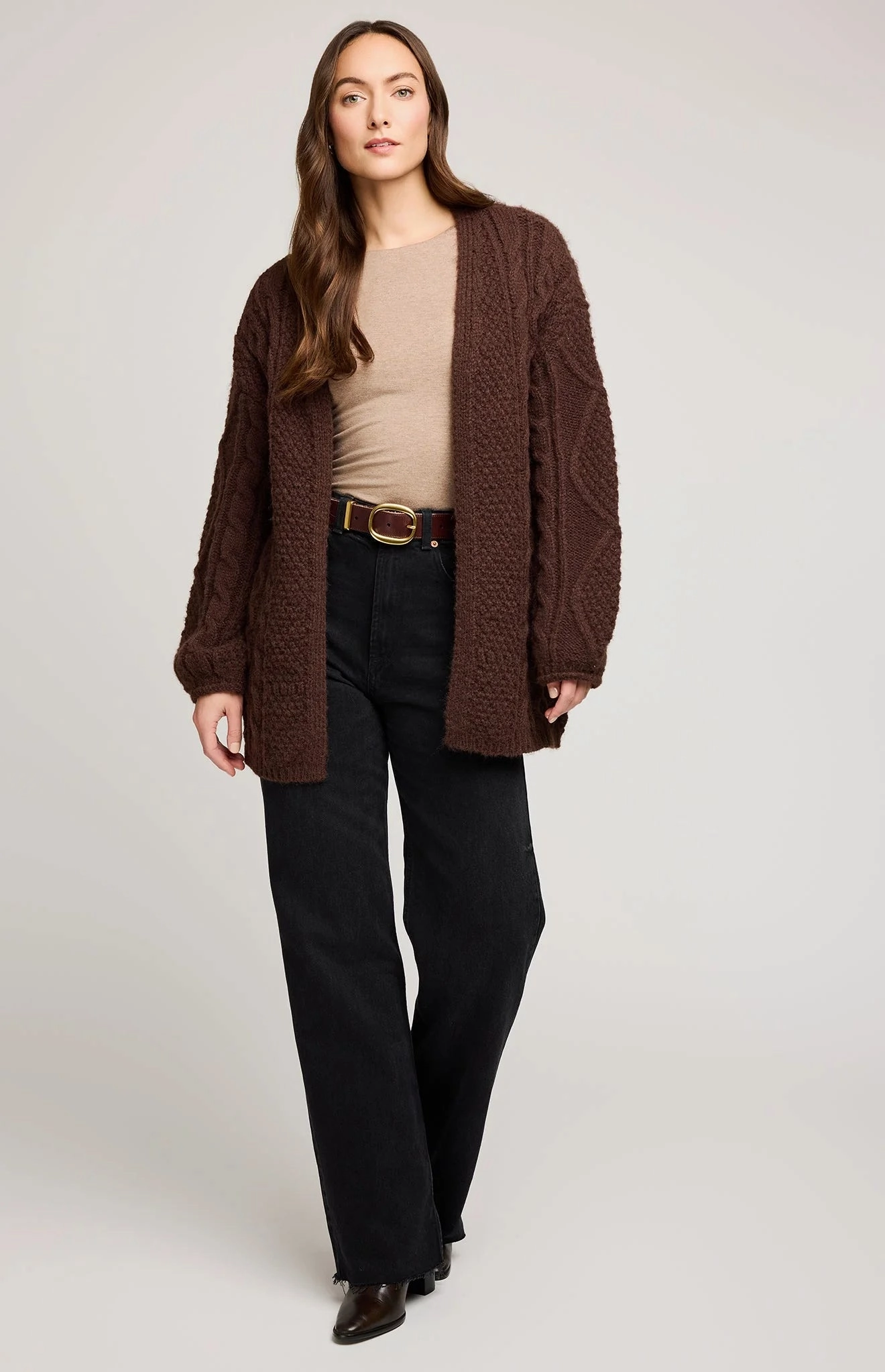 Betty Cardigan - Chocolate AntiPill Finish