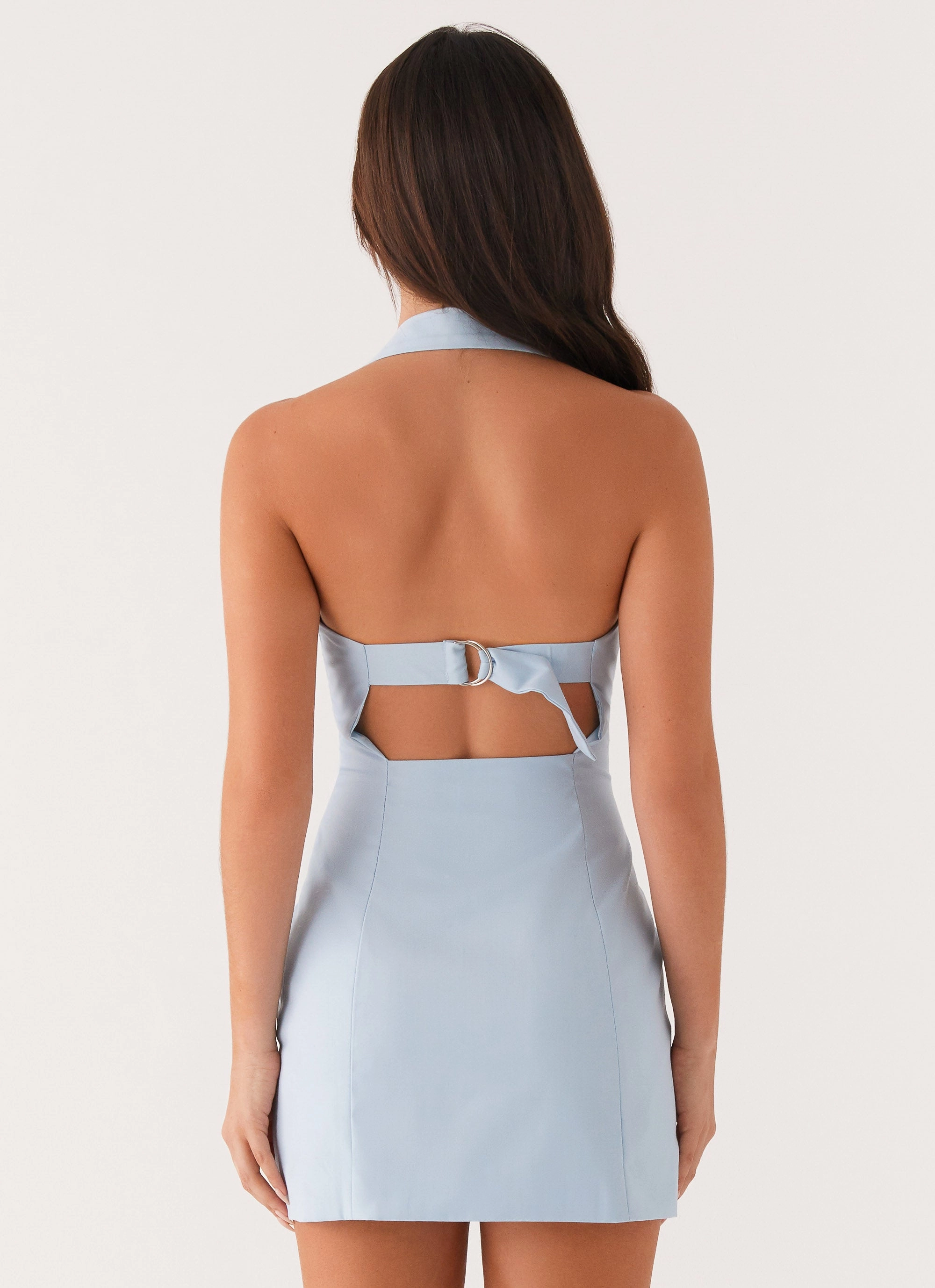 Bianca Halter Dress - Blue Side Tie