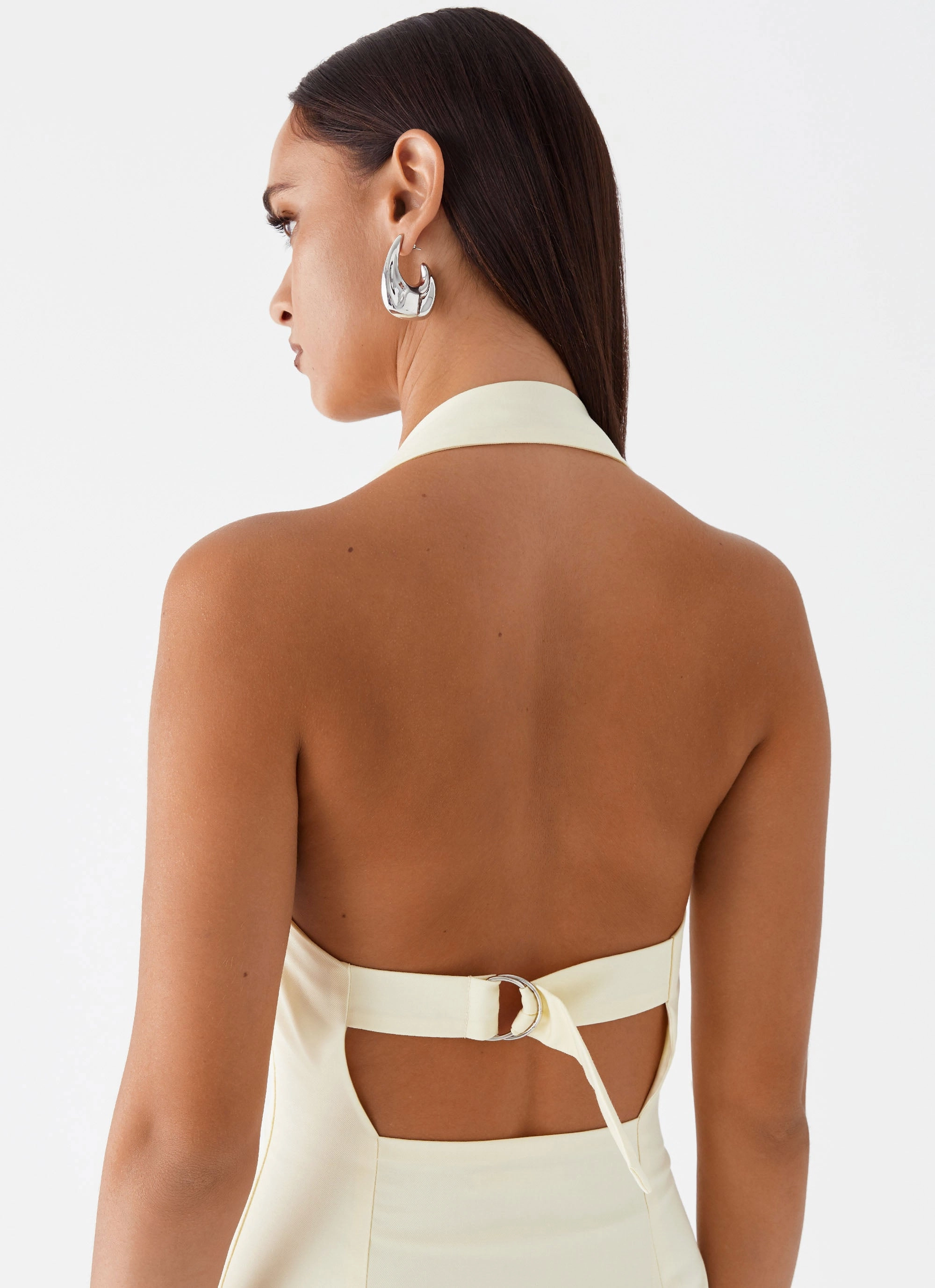 Bianca Halter Dress - Yellow Smooth Vibes Light Wear