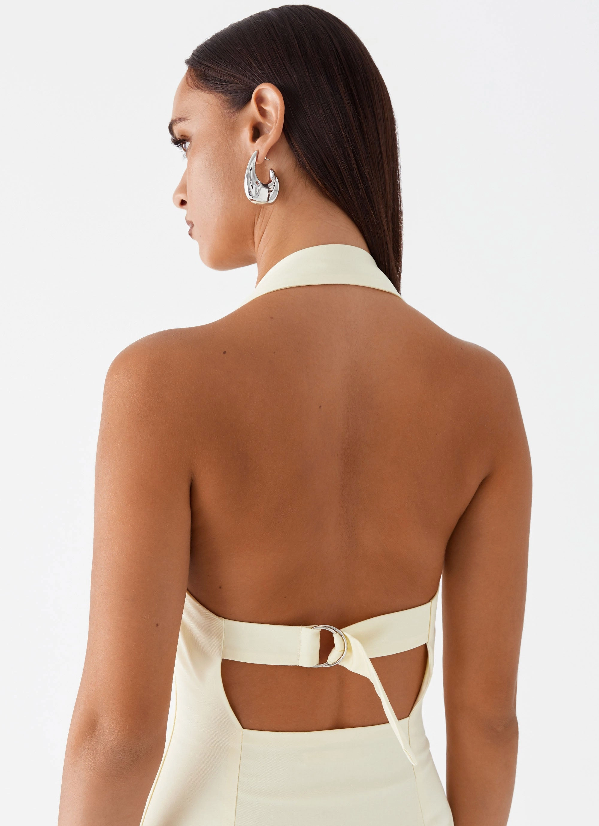 Office Layer Sleek and Simple Bianca Halter Dress - Yellow