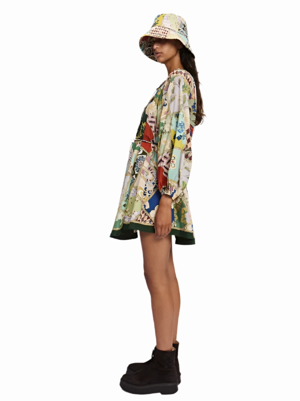 Versatile Piece Farm Scene Bianca Mini Dress in Multi