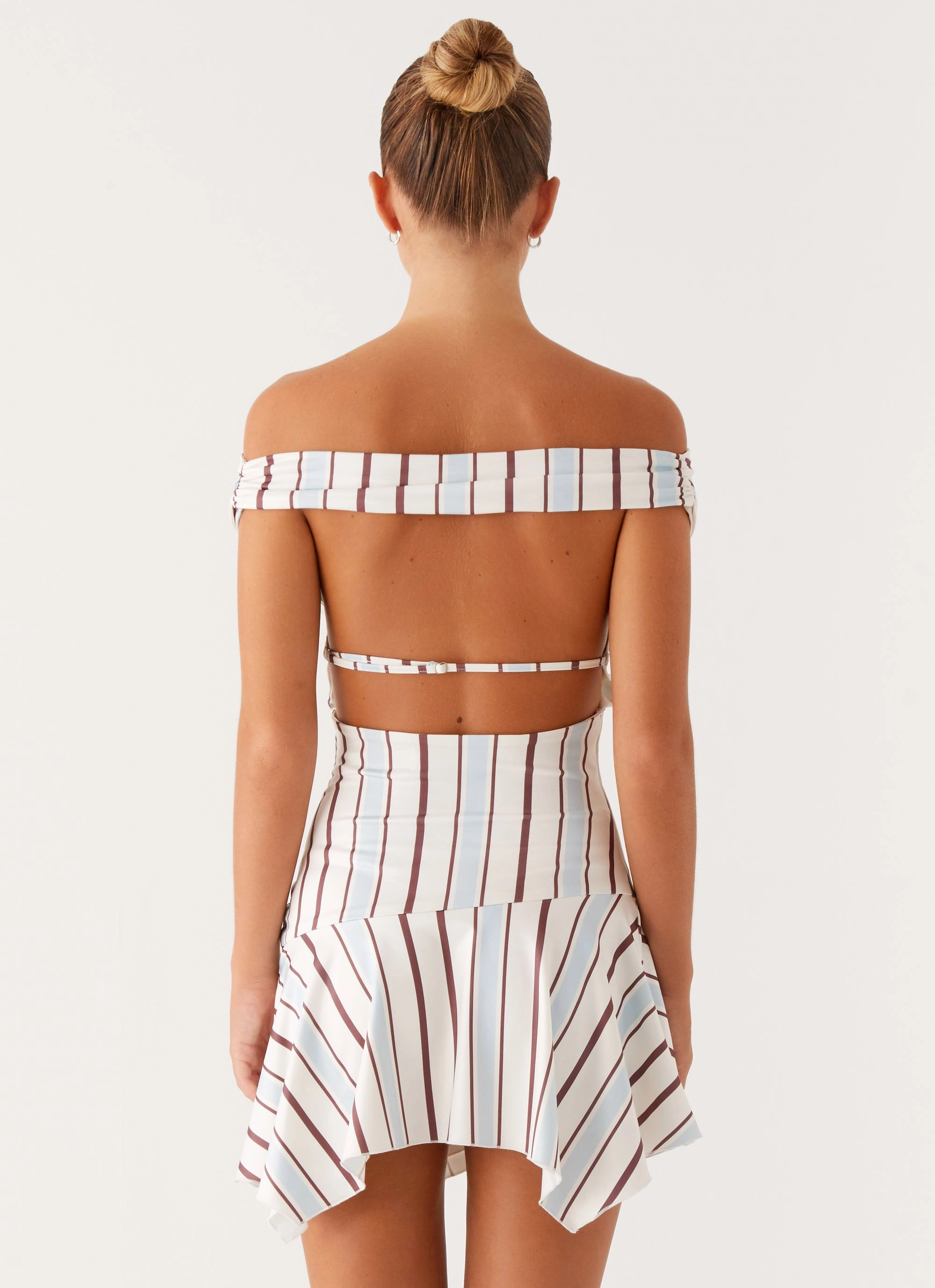 Event Mood Cafe Vibe Kirby Mini Dress - Blue Stripe