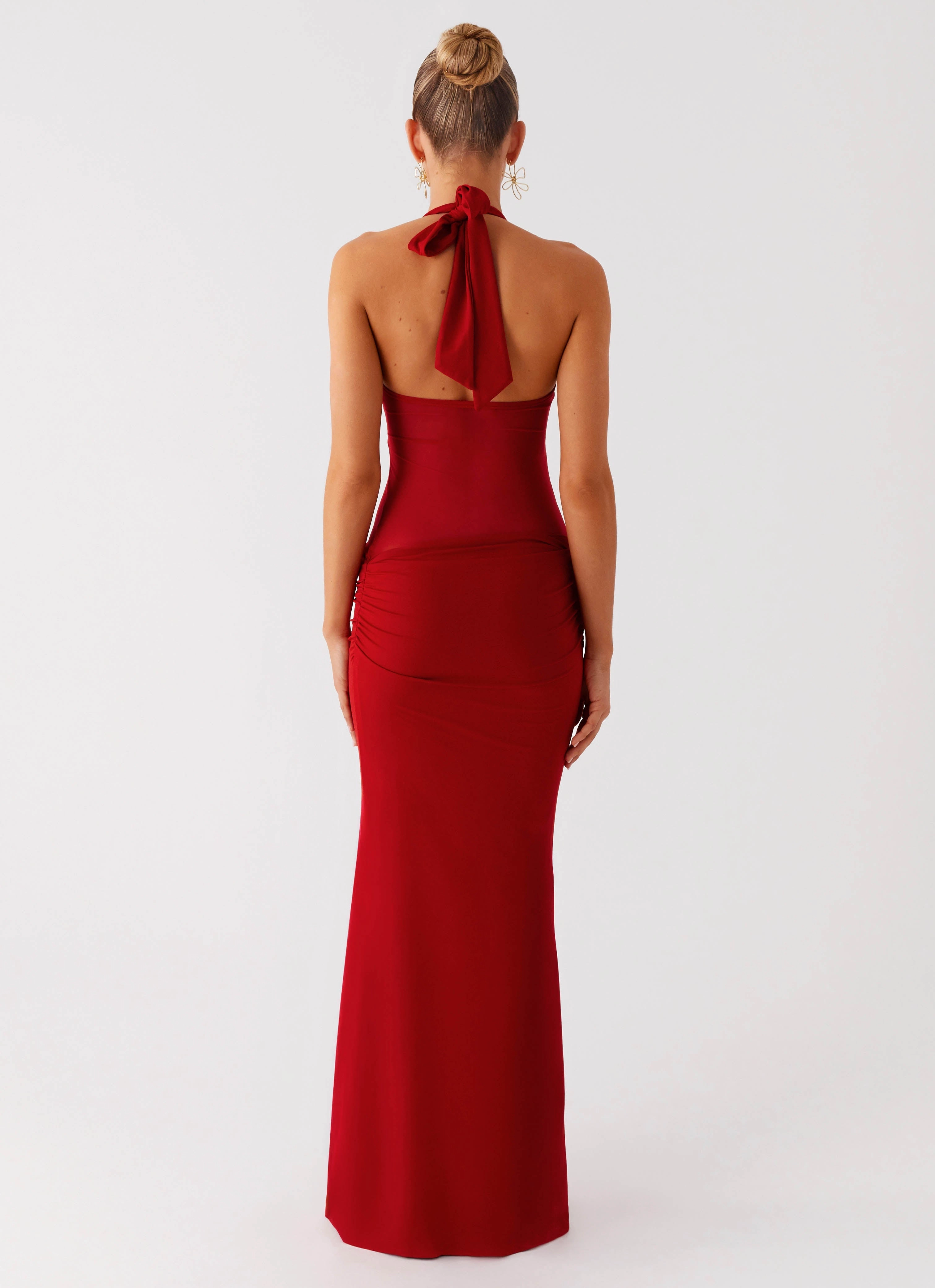 Billen Halter Maxi Dress - Red Fashionable appearance Elegant Layering