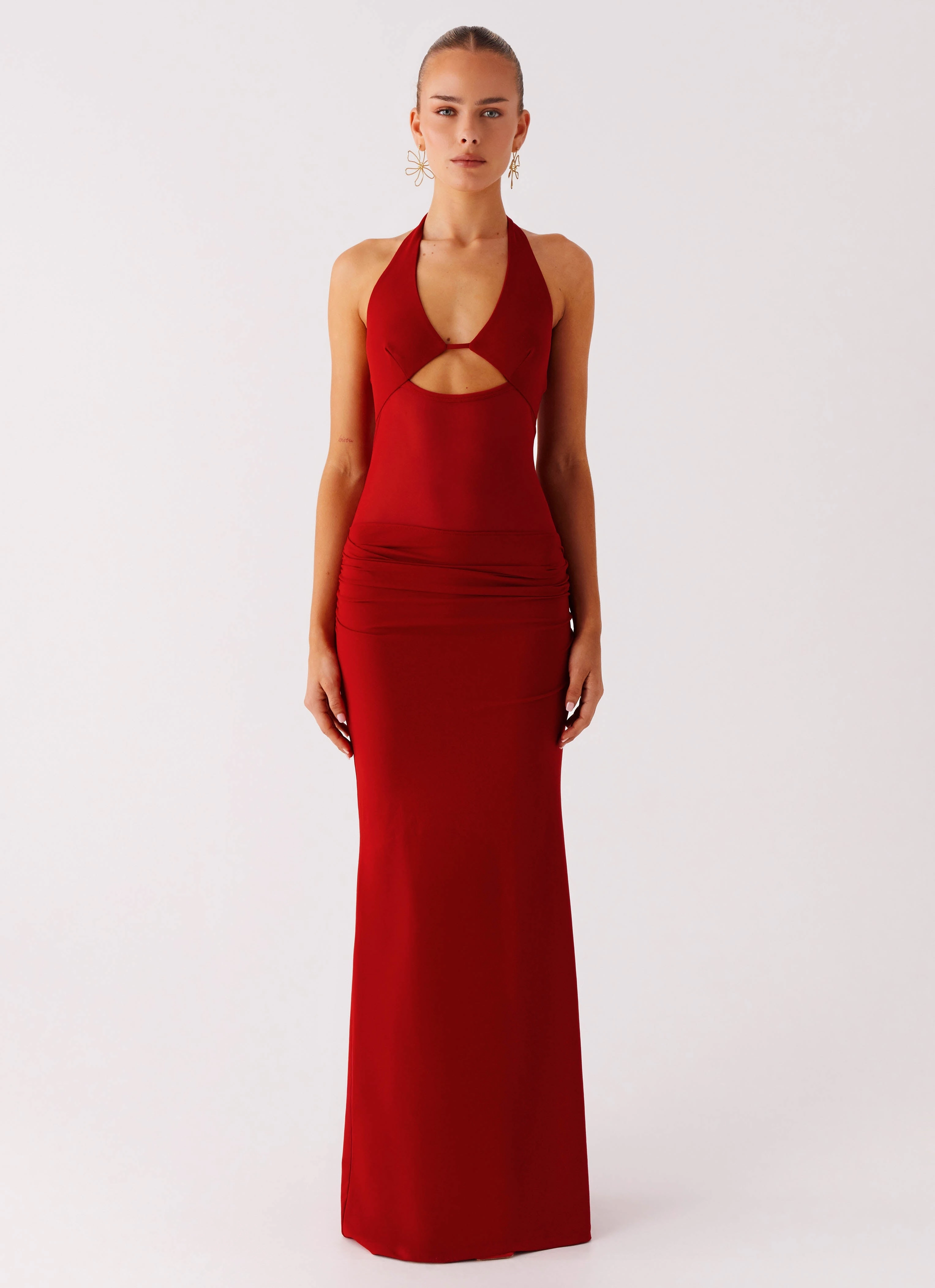 All-day style Billen Halter Maxi Dress - Red