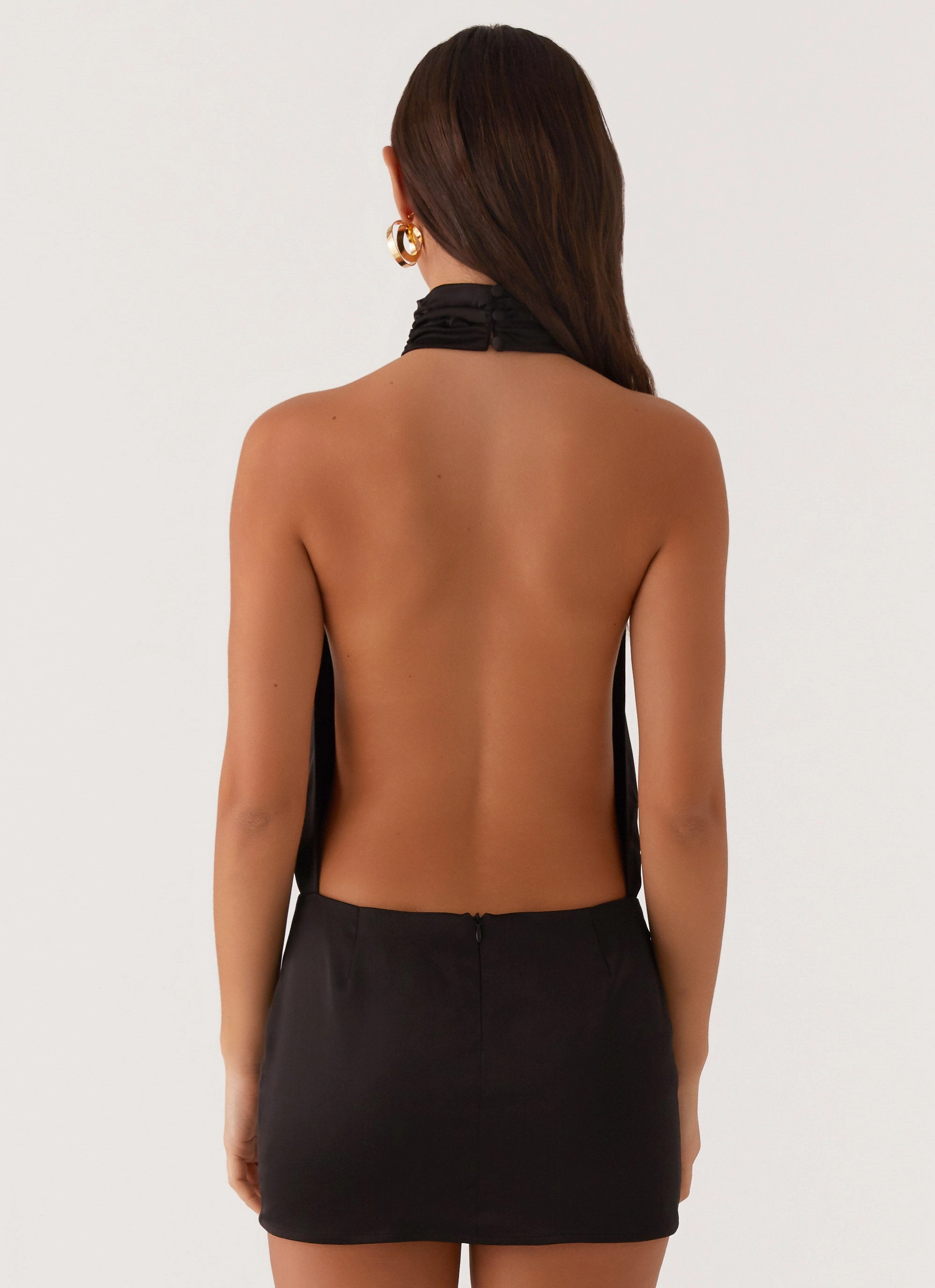 Birdie Halterneck Mini Dress - Black Office Ease