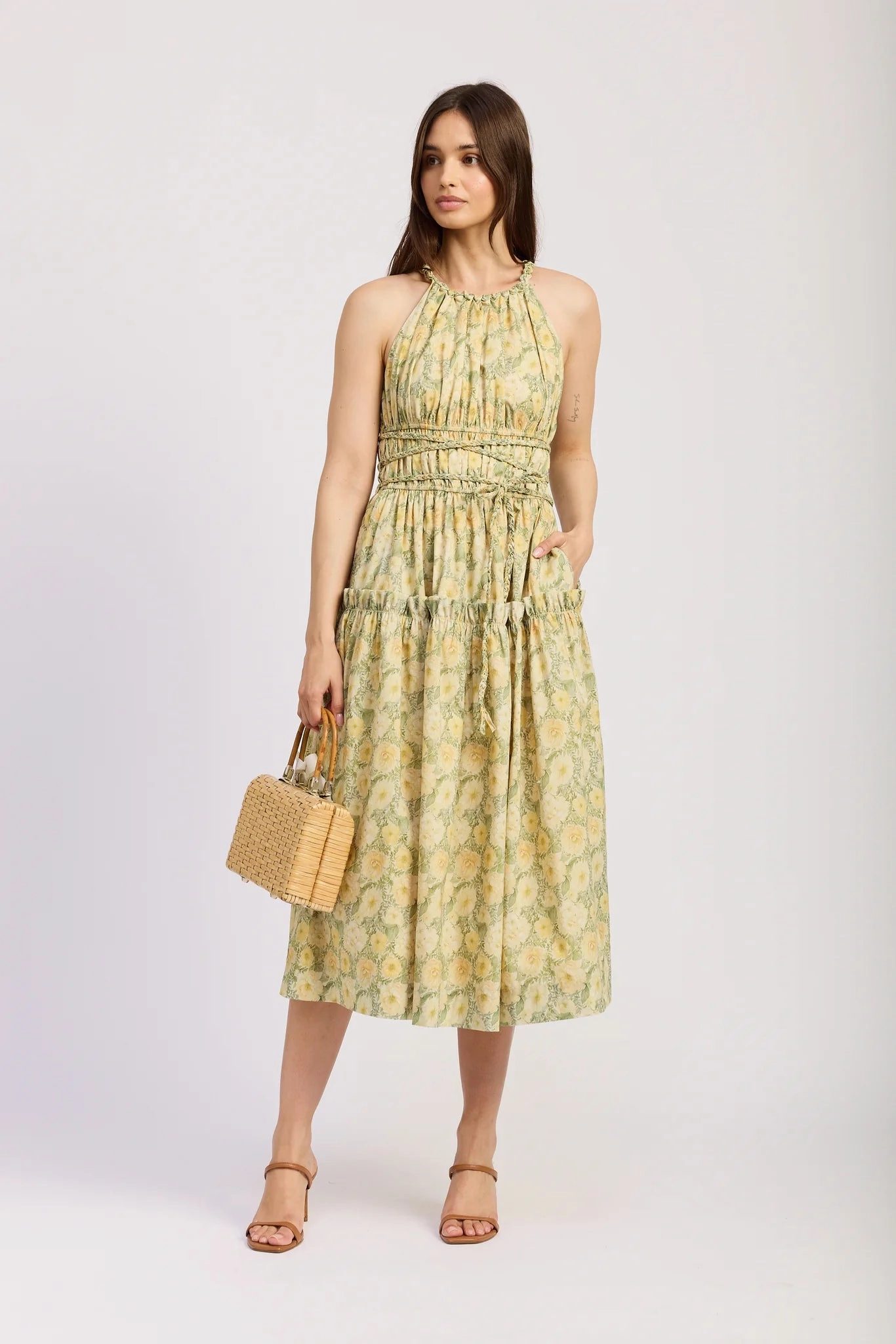 Blaine Midi Dress Muted Tones Sophisticated Design